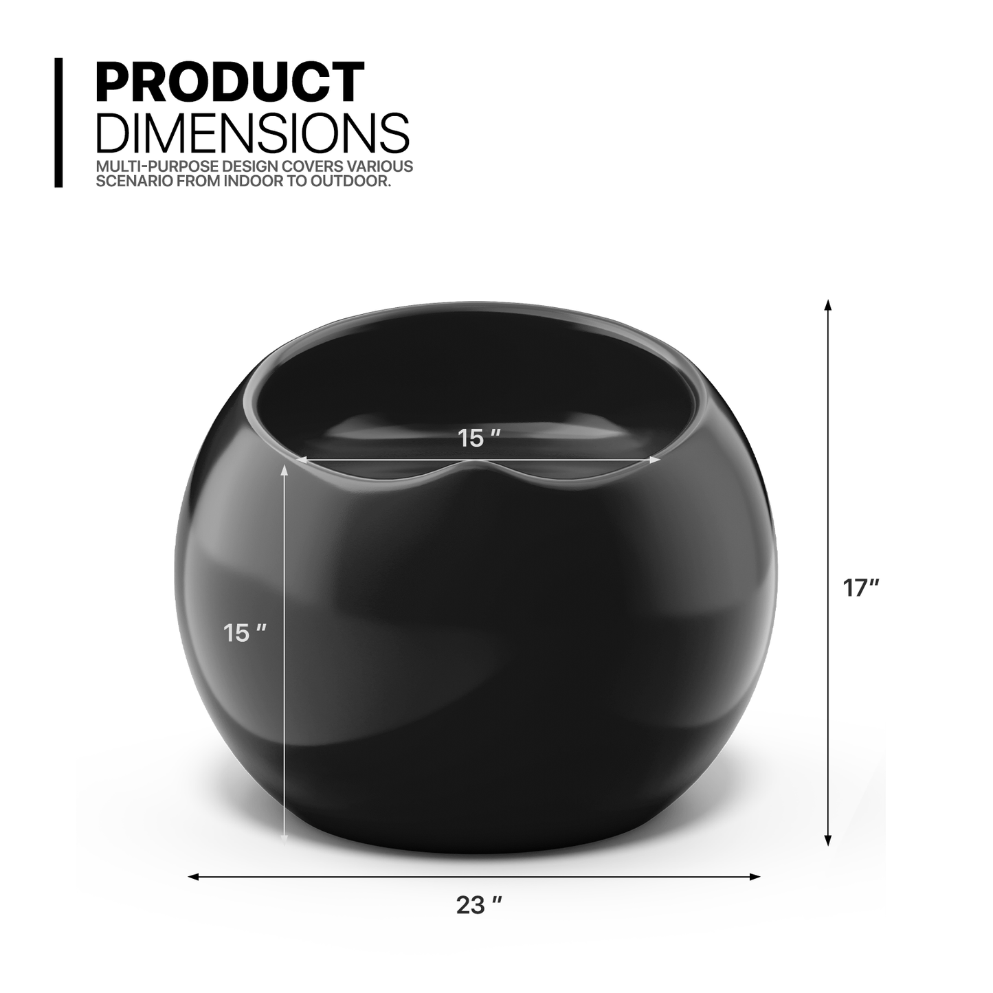 Outdoor Living Room Patio Night Club Bar Cocktail Kid Pouf Chair Ball Seat Black