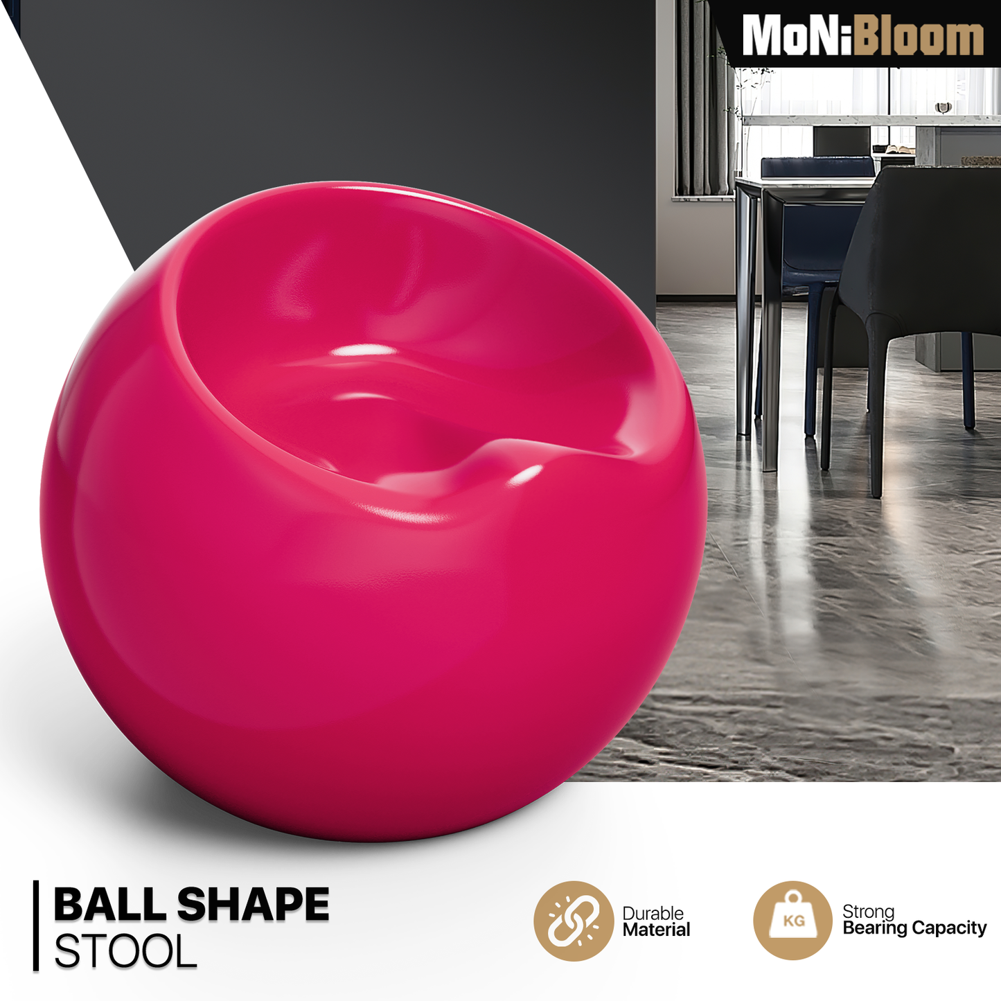 Outdoor Living Room Patio Night Club Bar Cocktail Kid Pouf Chair Ball Seat Black