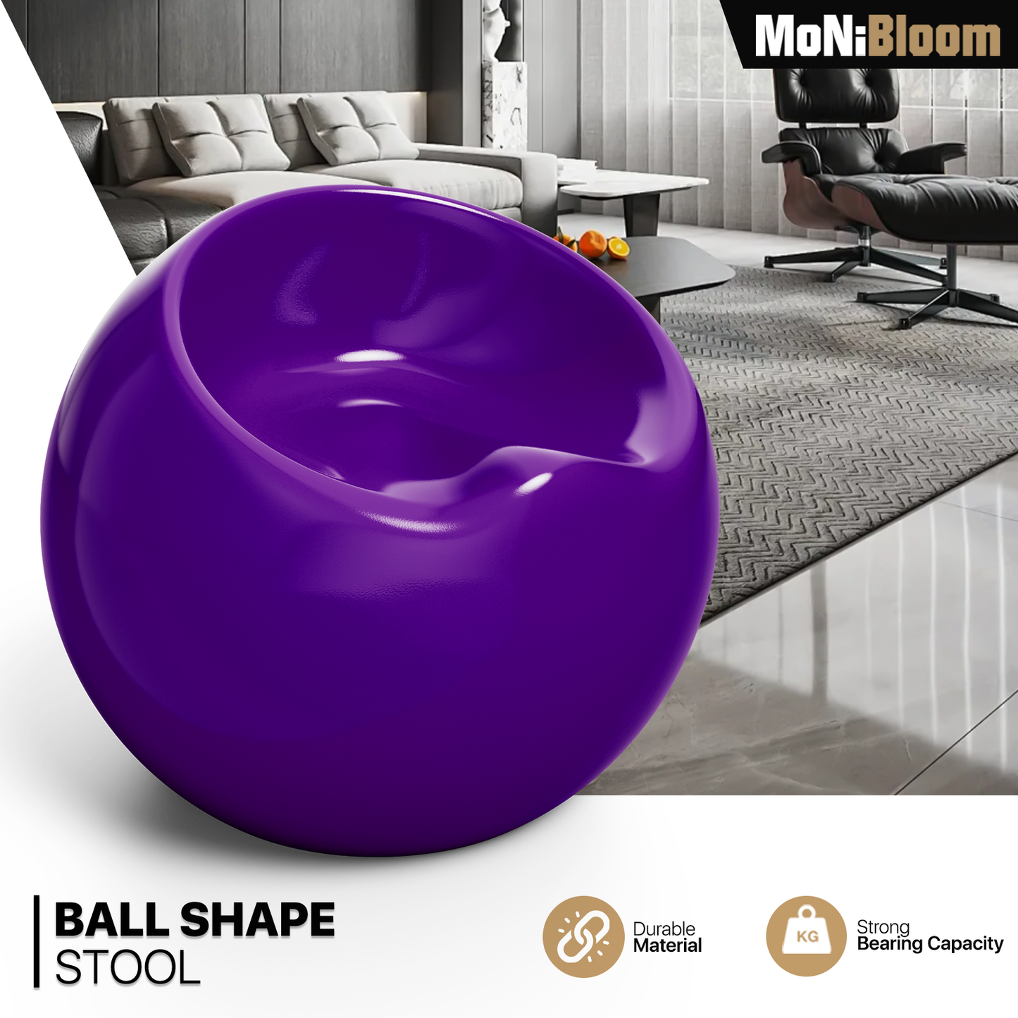 Outdoor Living Room Patio Night Club Bar Cocktail Kid Pouf Chair Ball Seat Black