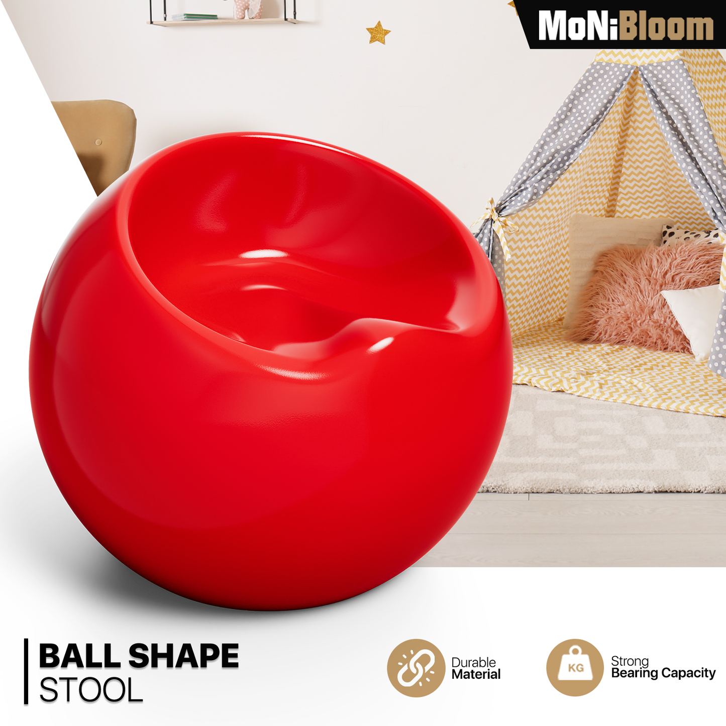 Outdoor Living Room Patio Night Club Bar Cocktail Kid Pouf Chair Ball Seat Black