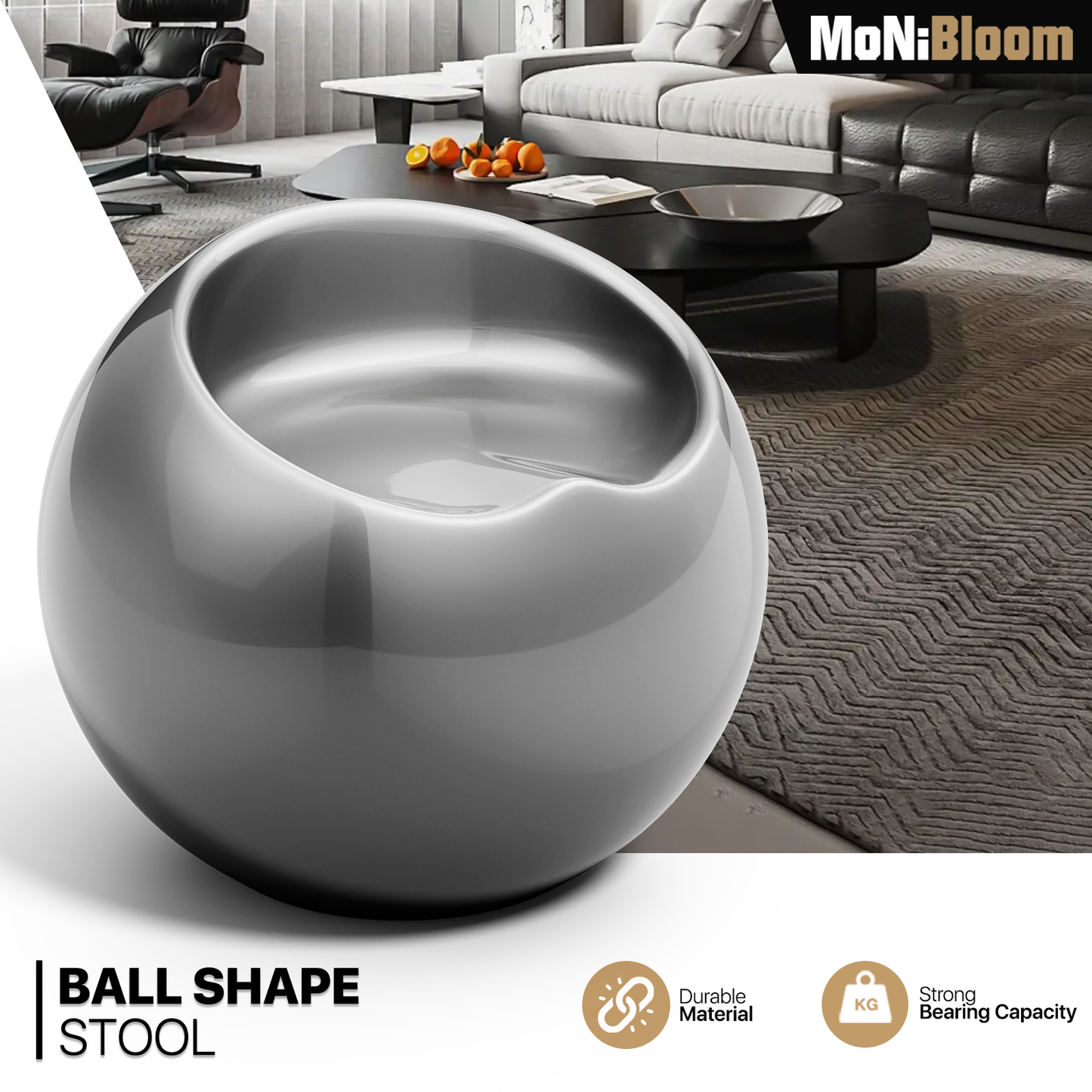 Outdoor Living Room Patio Night Club Bar Cocktail Kid Pouf Chair Ball Seat Black