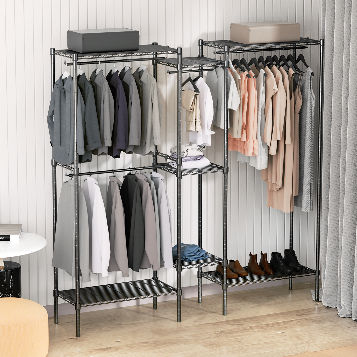 Carbon Steel Adjustable Clothes Rack - 67'' Length