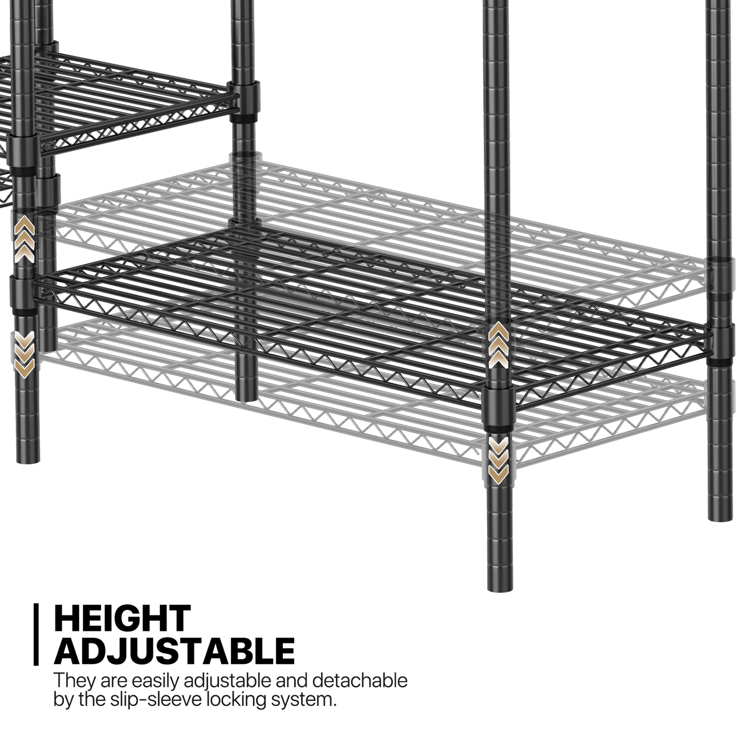 Carbon Steel Adjustable Clothes Rack - 67'' Length