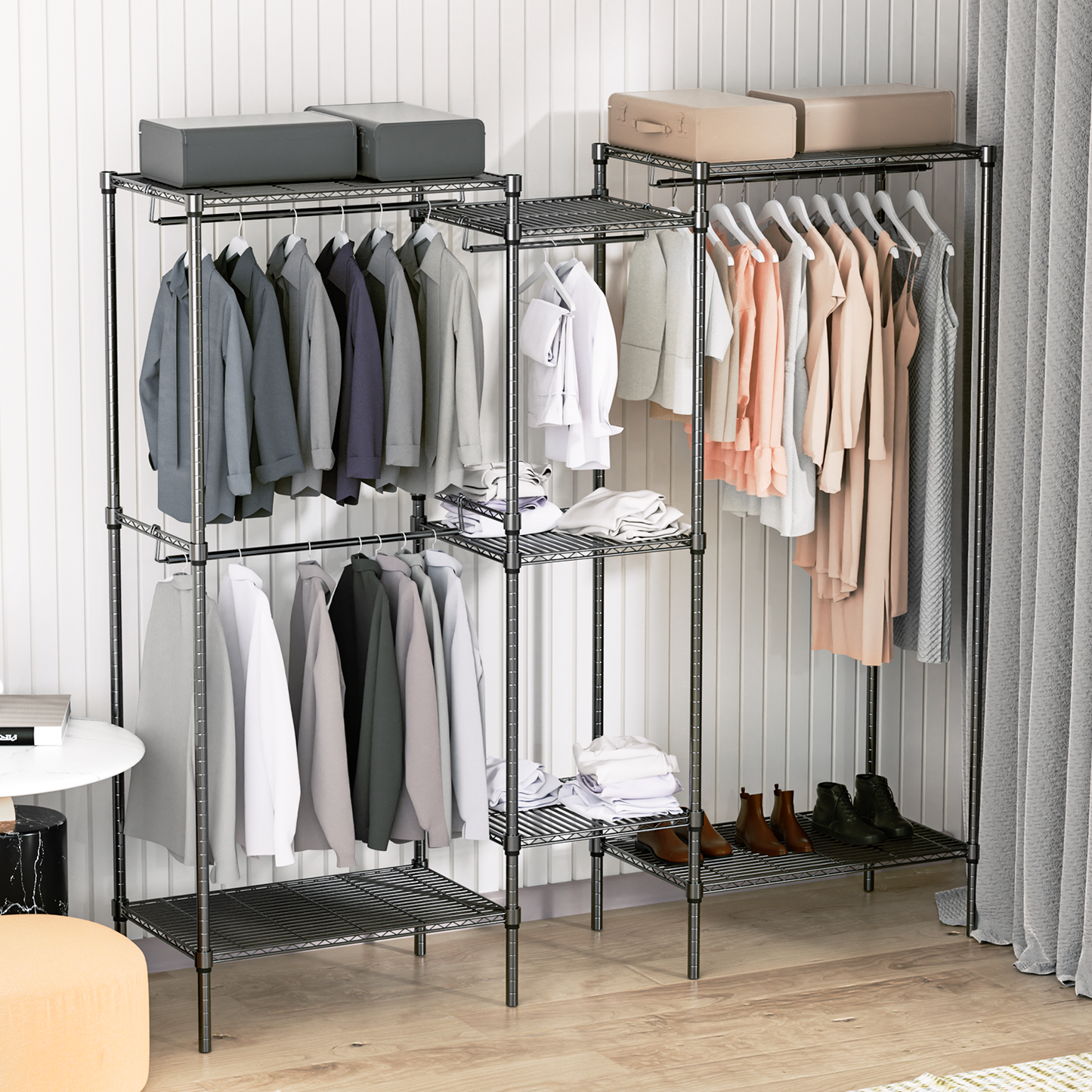 Carbon Steel Adjustable Clothes Rack - 71'' Length