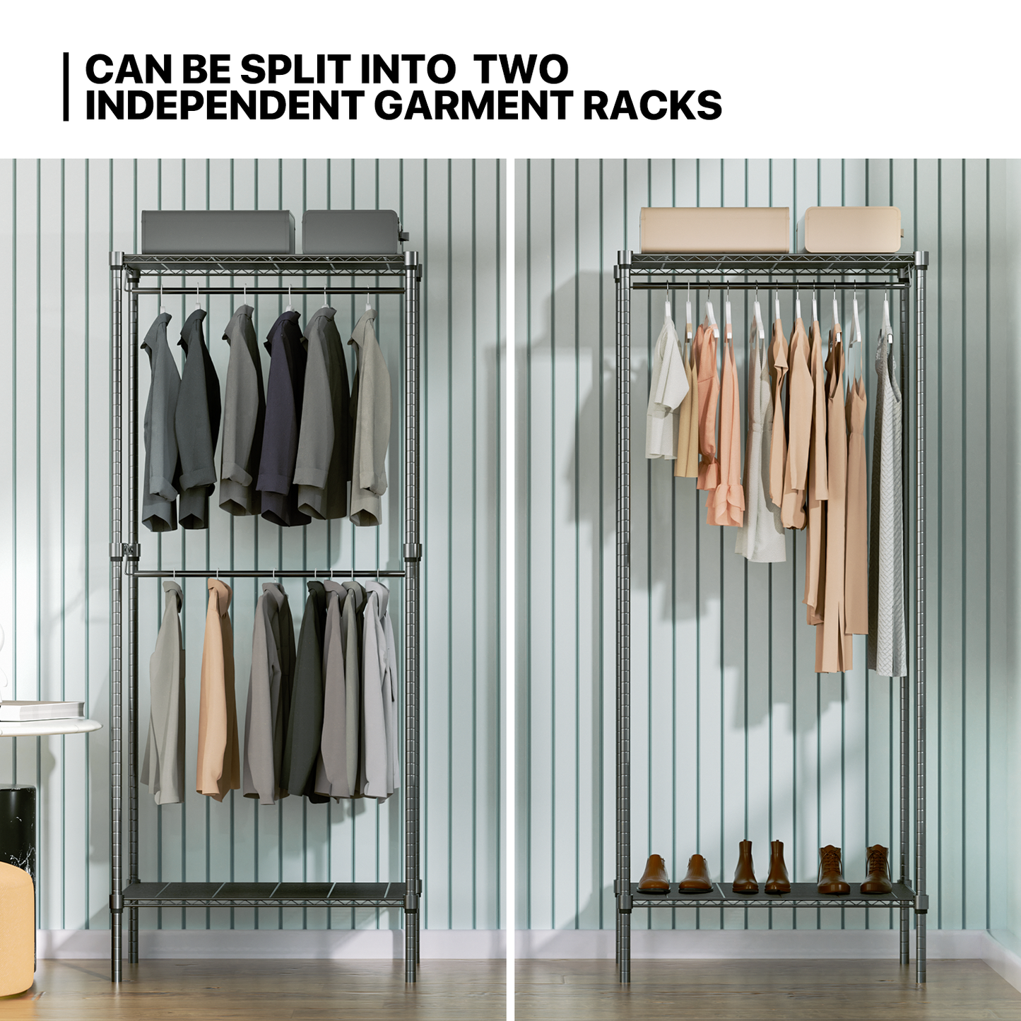 Carbon Steel Adjustable Clothes Rack - 71'' Length