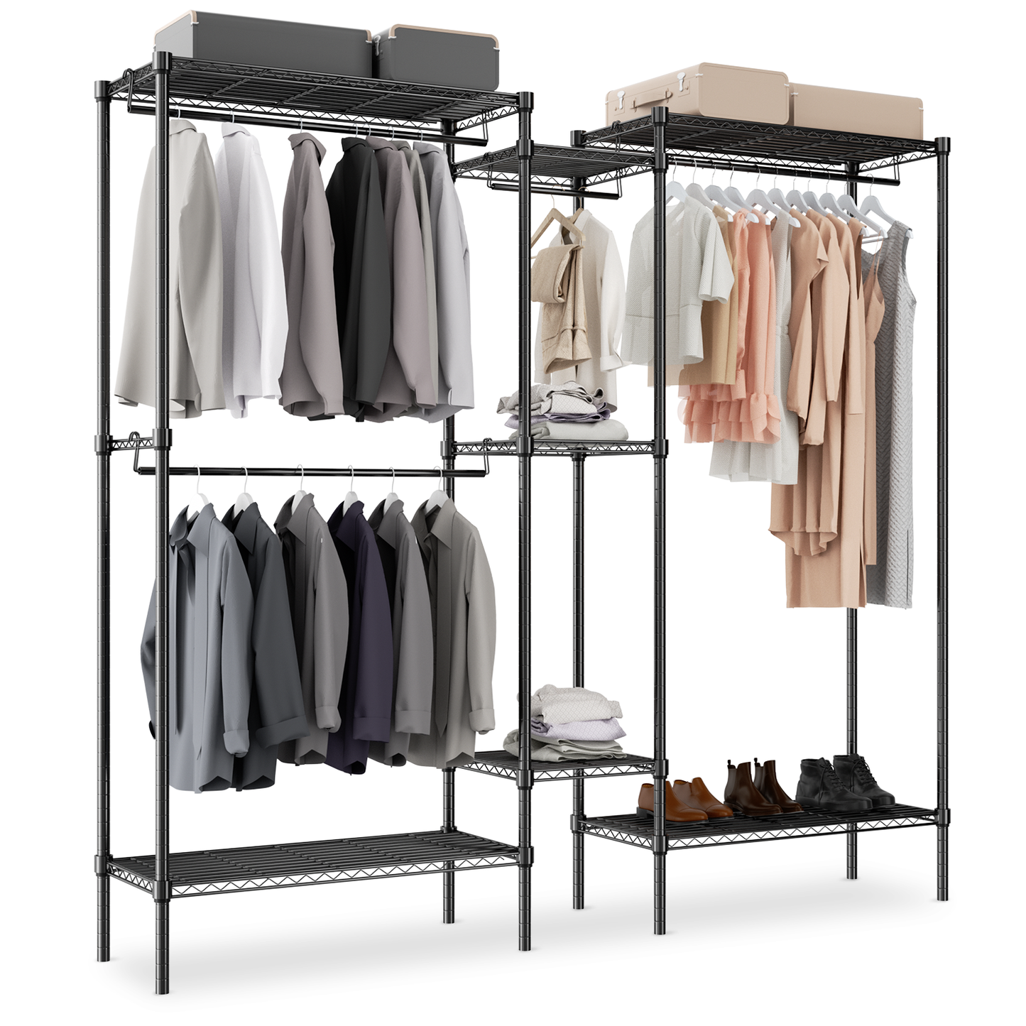 Carbon Steel Adjustable Clothes Rack - 75'' Length