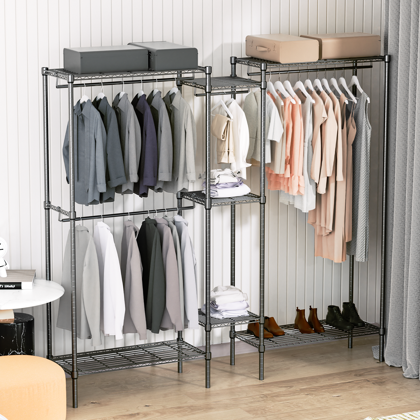 Carbon Steel Adjustable Clothes Rack - 75'' Length