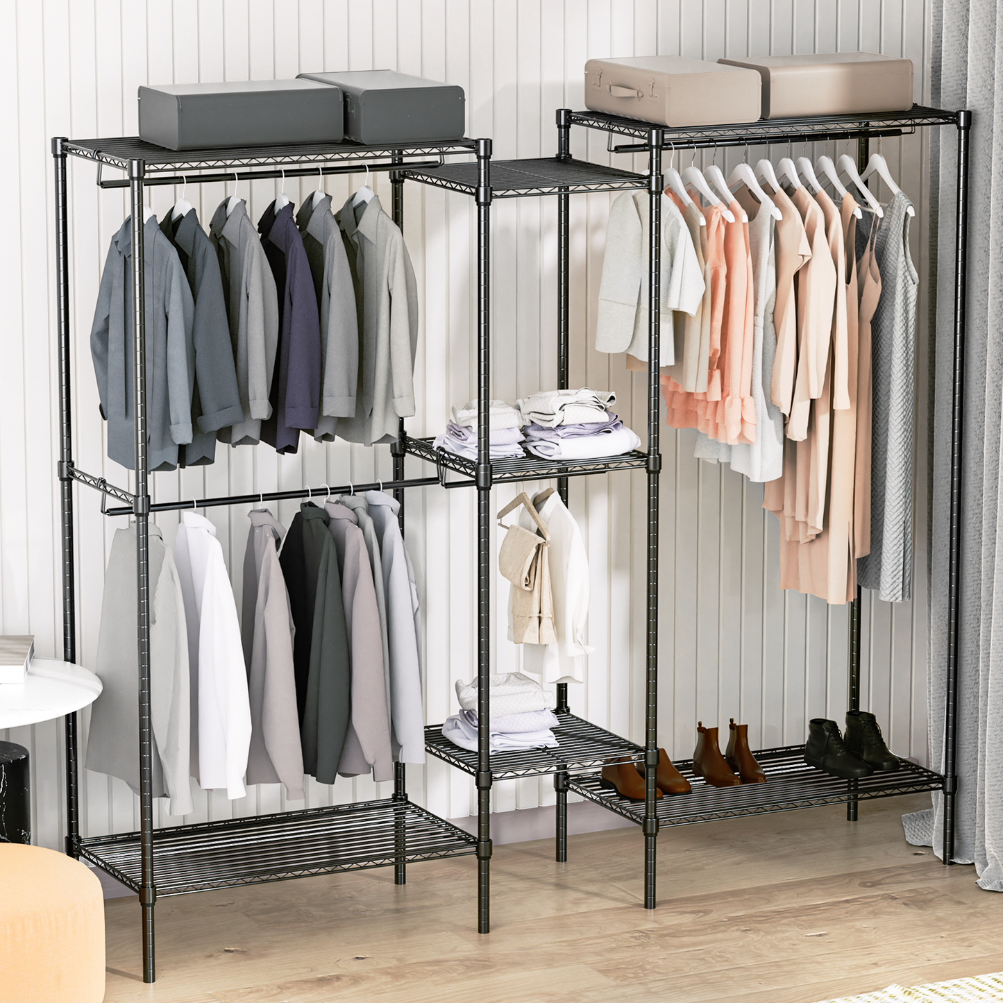 Carbon Steel Adjustable Clothes Rack - 79'' Length