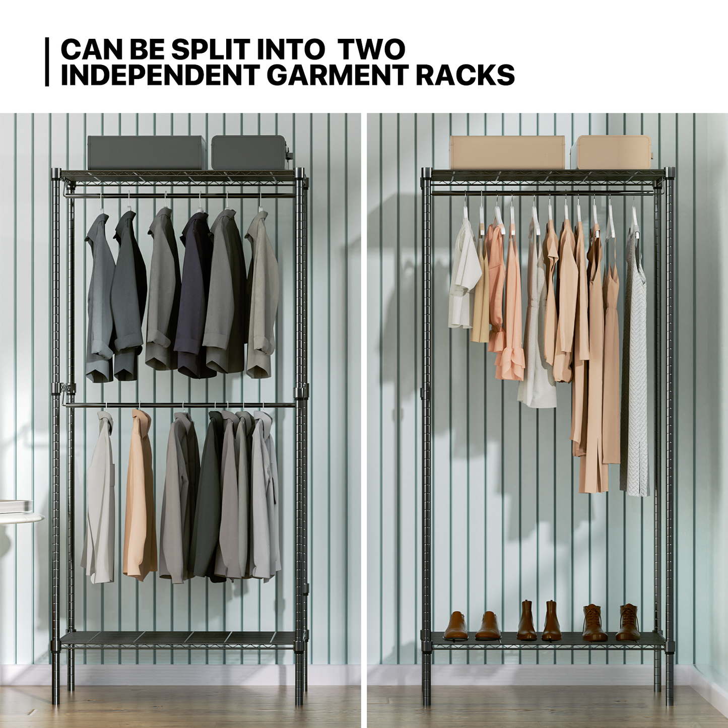 Carbon Steel Adjustable Clothes Rack - 79'' Length