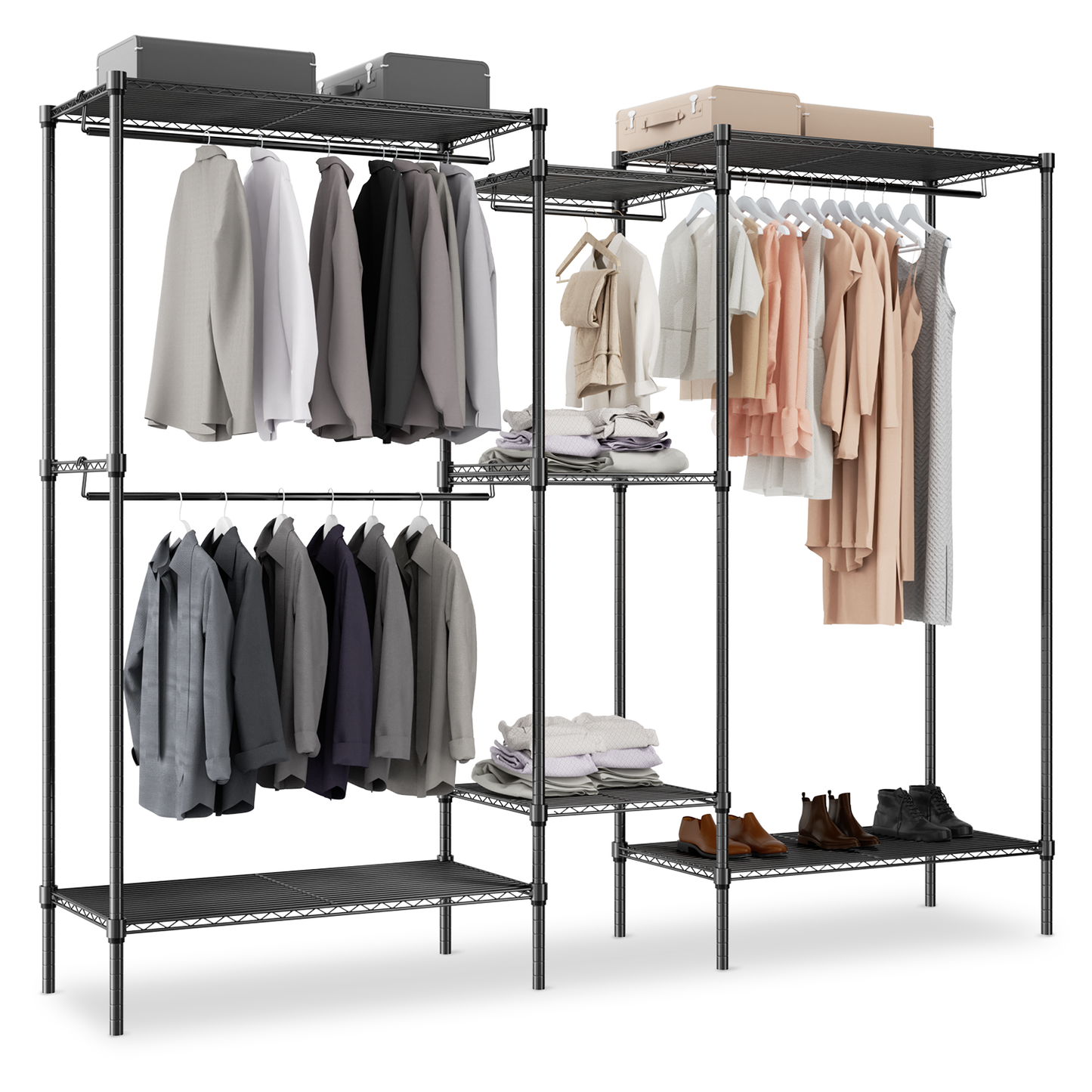 Carbon Steel Adjustable Clothes Rack - 87'' Length