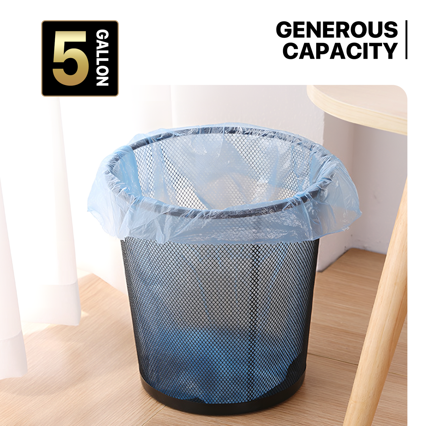 5 Gallon Trash Can - 2 Pieces - Round Mesh Metal - Open-Top