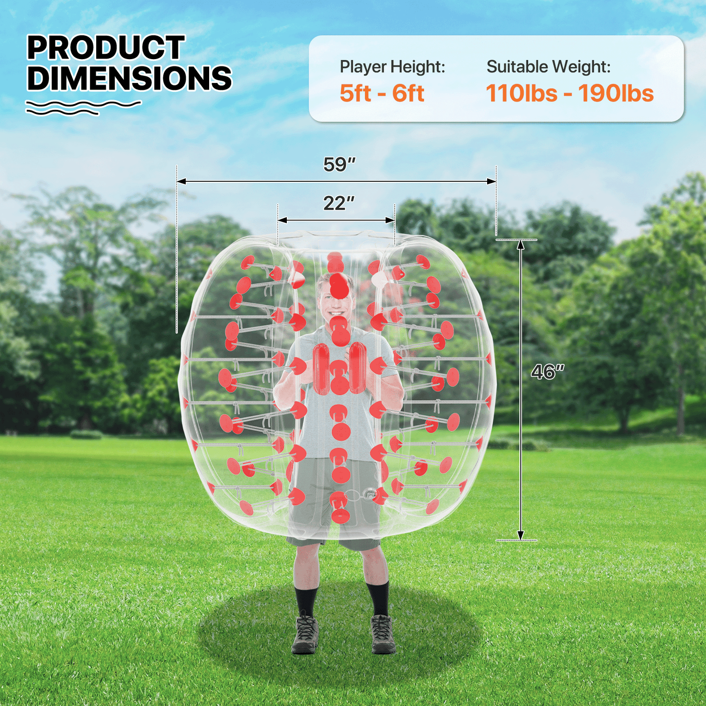Adult 59" Inflatable Bumper Ball - PVC Materia