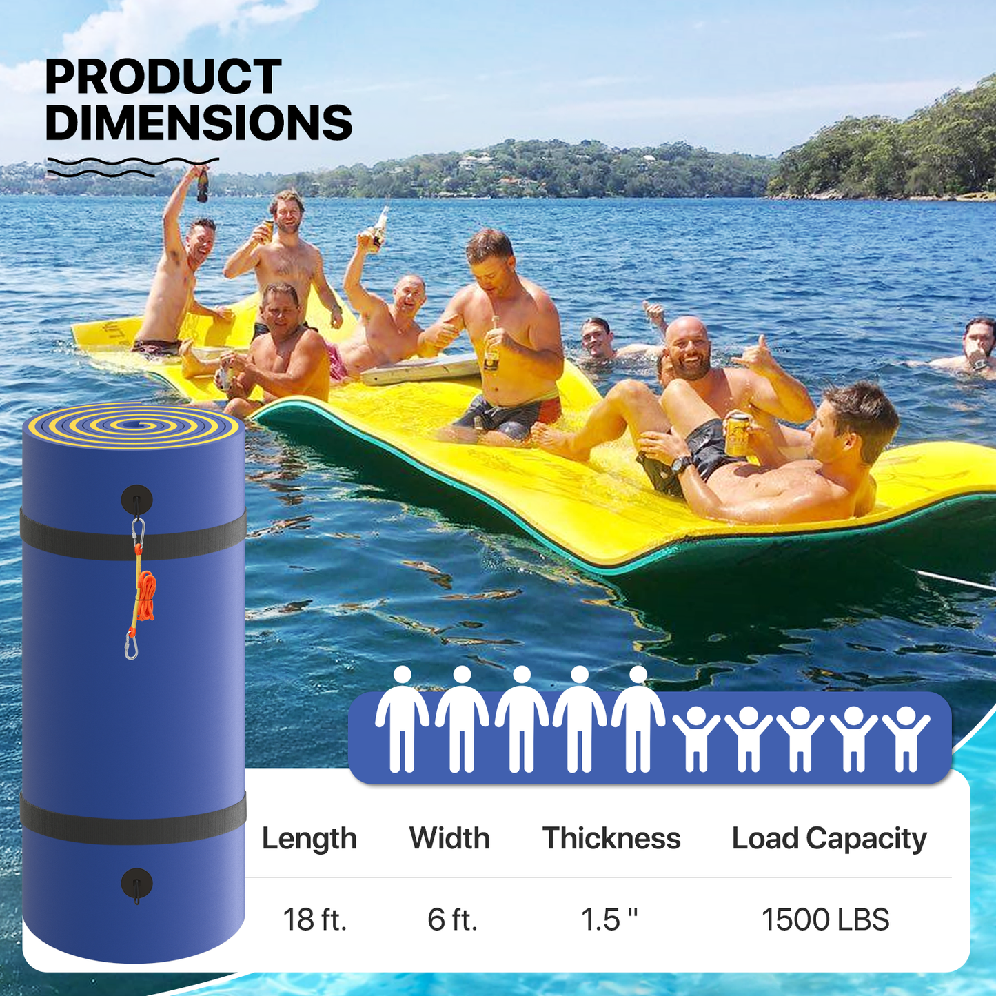 18 * 6 ft Water Floating Mat