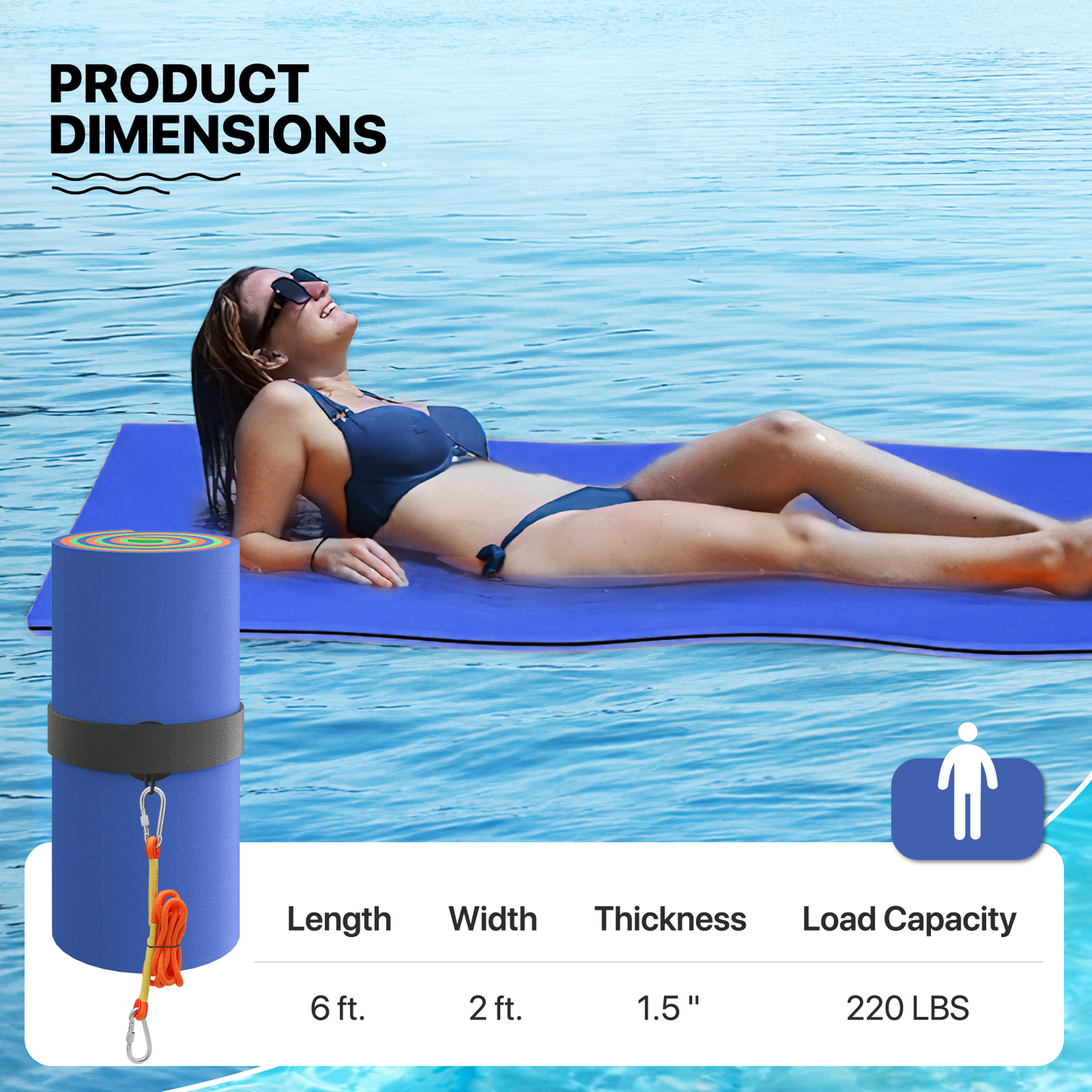 6 * 2 ft Water Floating Mat