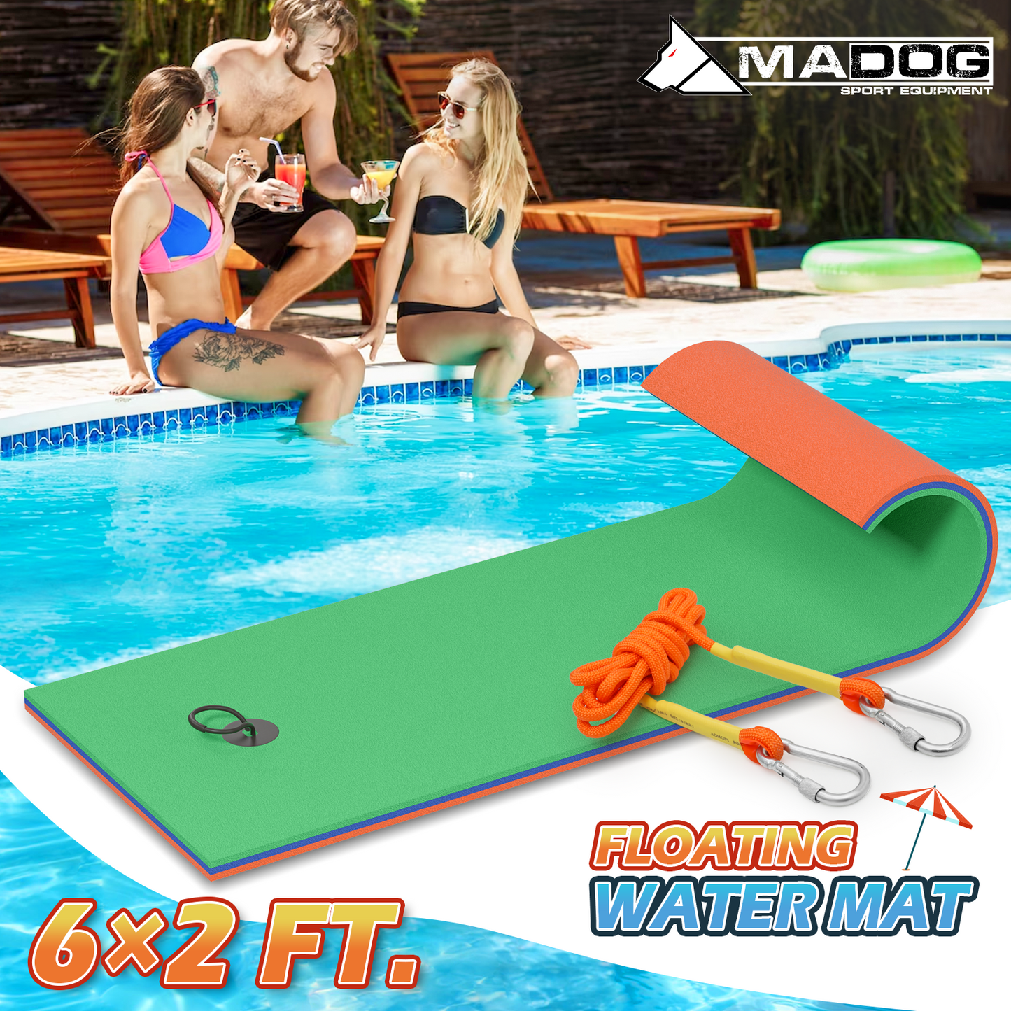 6 * 2 ft Water Floating Mat