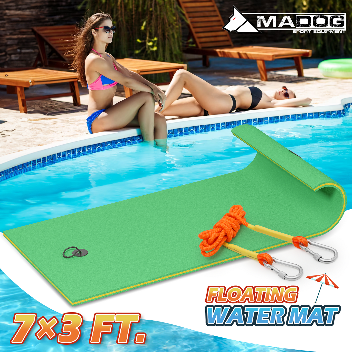 7 * 3 ft Water Floating Mat