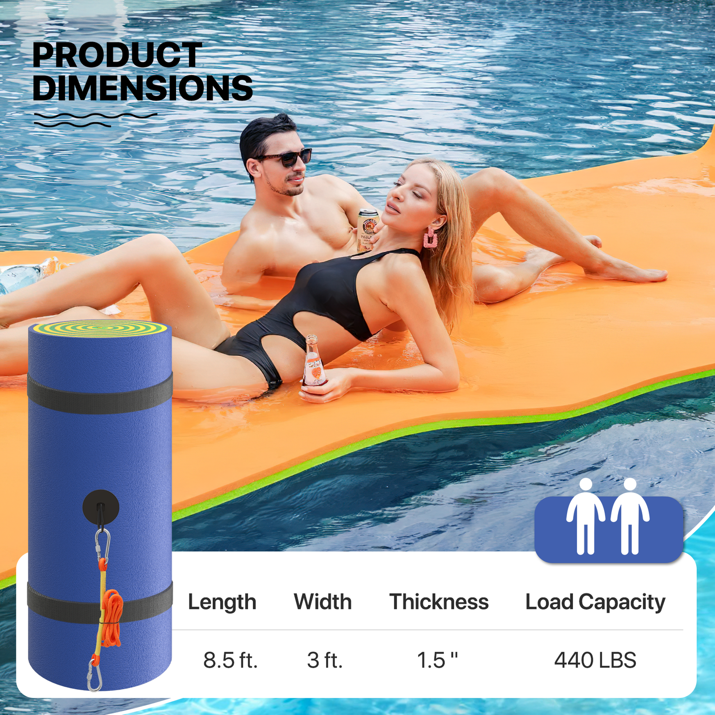 9 * 3 ft Water Floating Mat