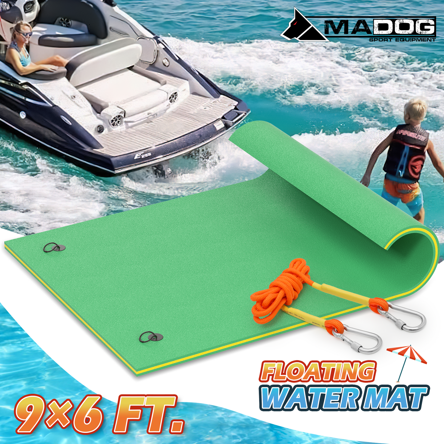9 * 6 ft Water Floating Mat