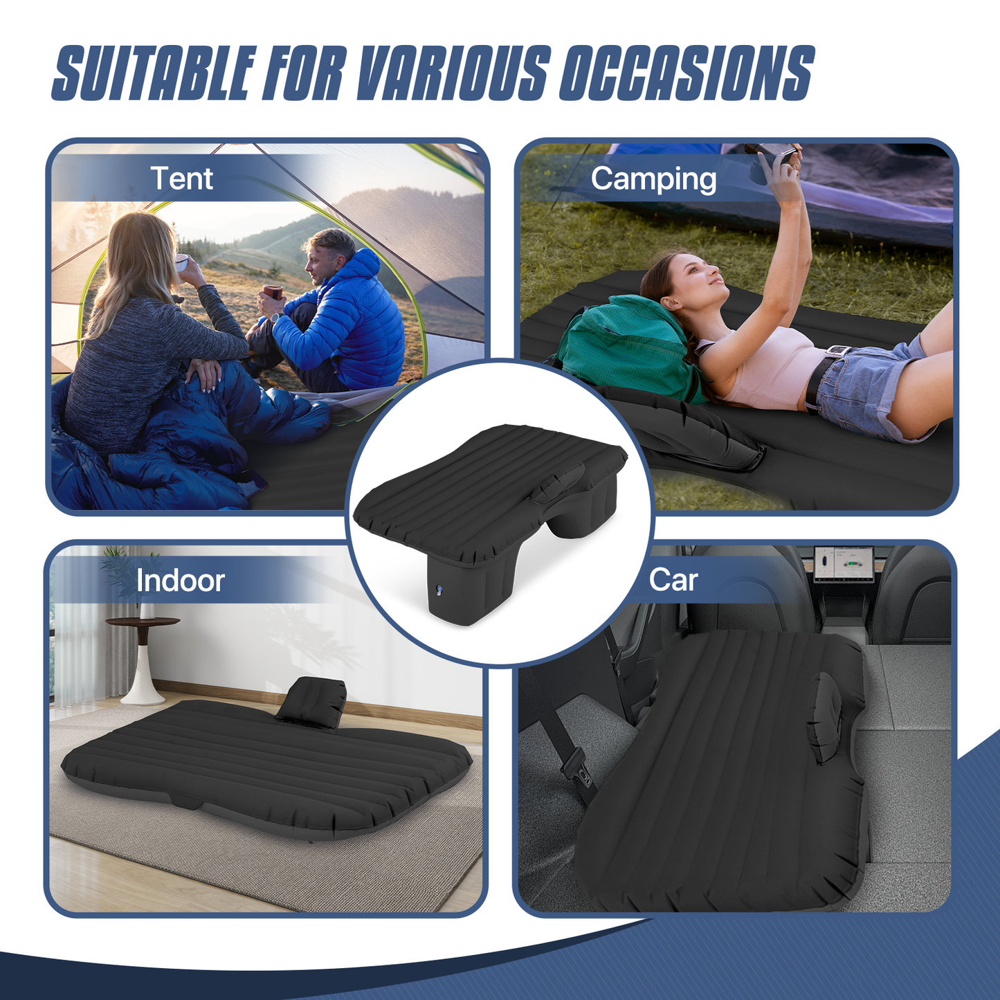 PVC Inflatable Car Mattress -52''*30''*12''