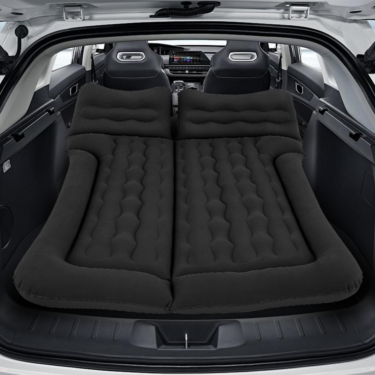 Flocking Surface Inflatable Car Mattress - 53''*50''*15''