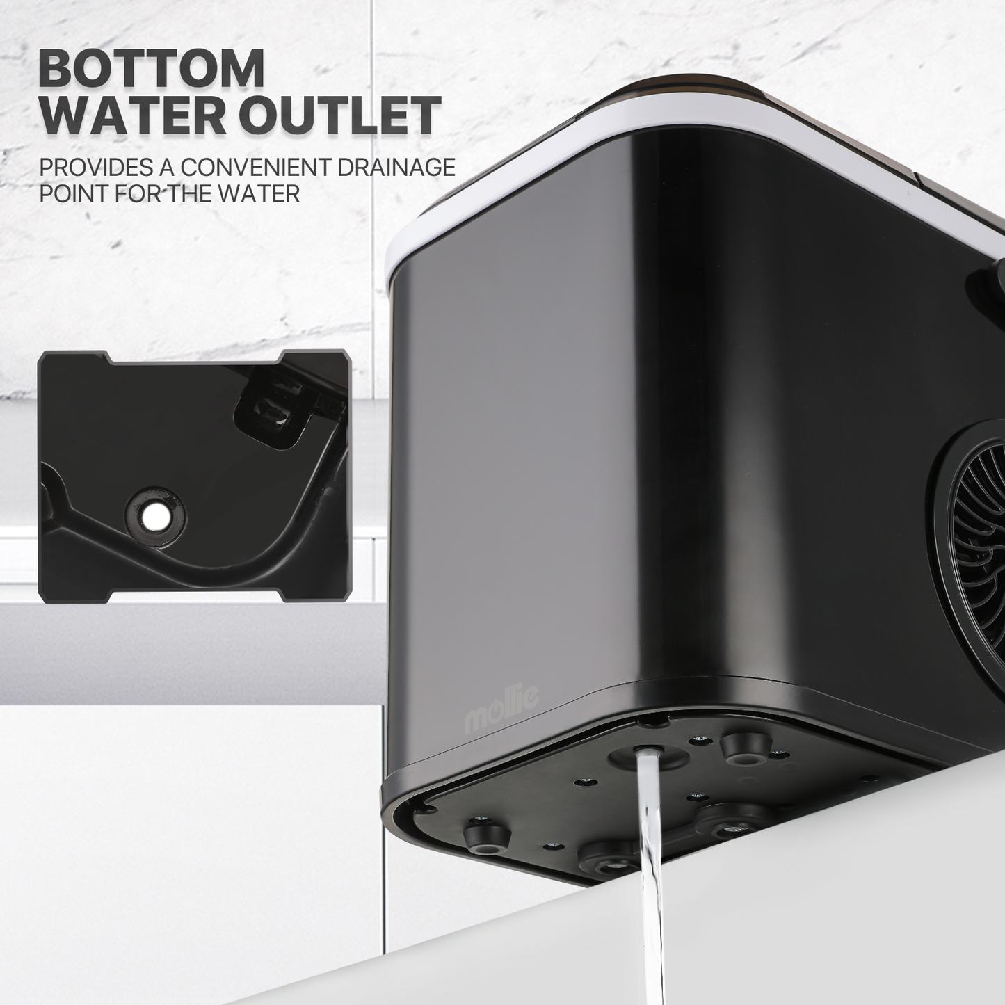 Ice Maker Machine - 1.1L Storage Tank - Bullet Shape - 22lbs/ 24hrs - with Scoop