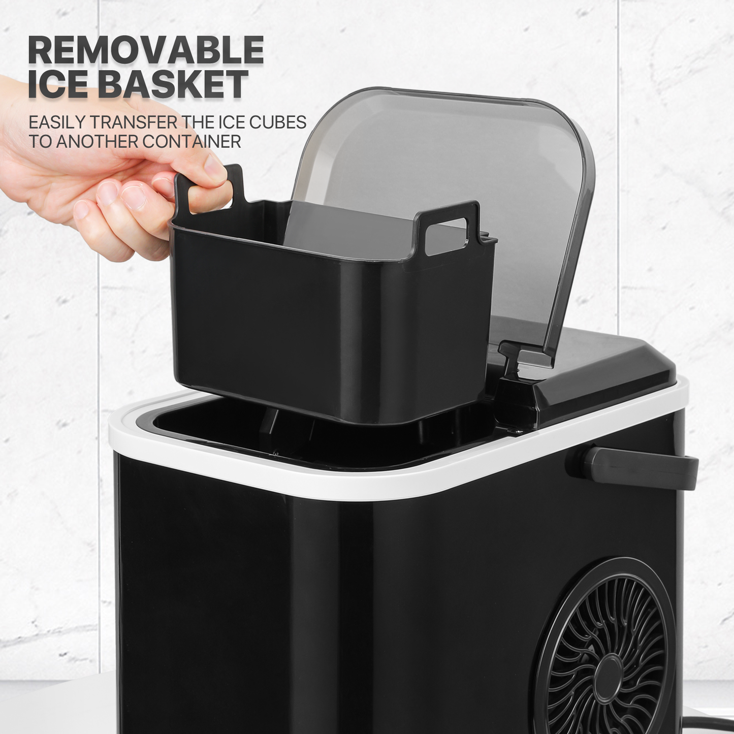 Ice Maker Machine - 1.1L Storage Tank - Bullet Shape - 22lbs/ 24hrs - with Scoop