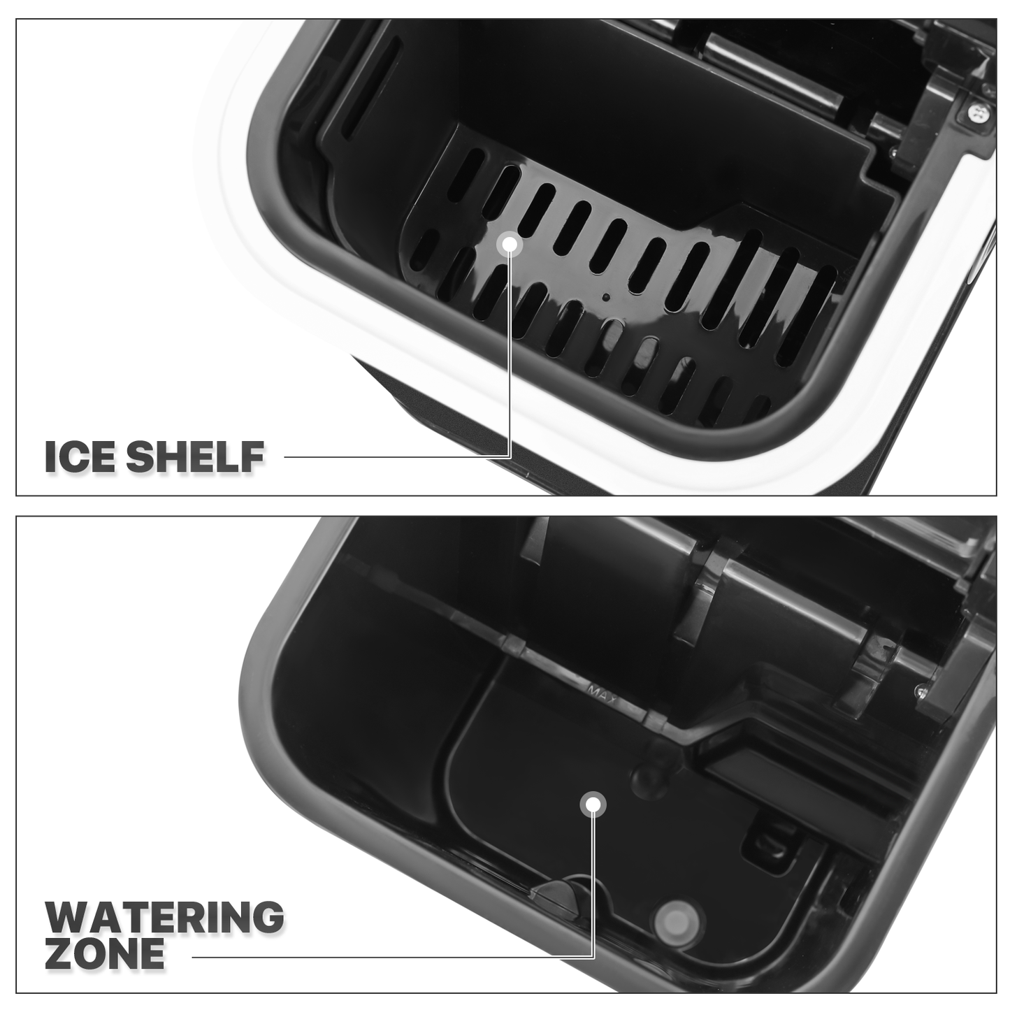 Ice Maker Machine - 1.1L Storage Tank - Bullet Shape - 22lbs/ 24hrs - with Scoop