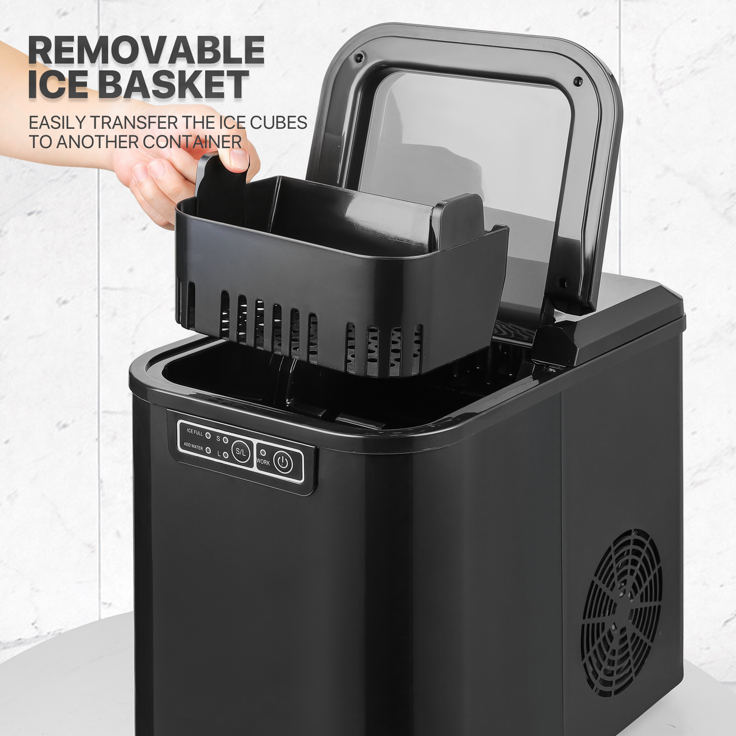 Ice Maker Machine - 2.2L Storage Tank - Bullet Shape - 22lbs/ 24hrs - with Scoop