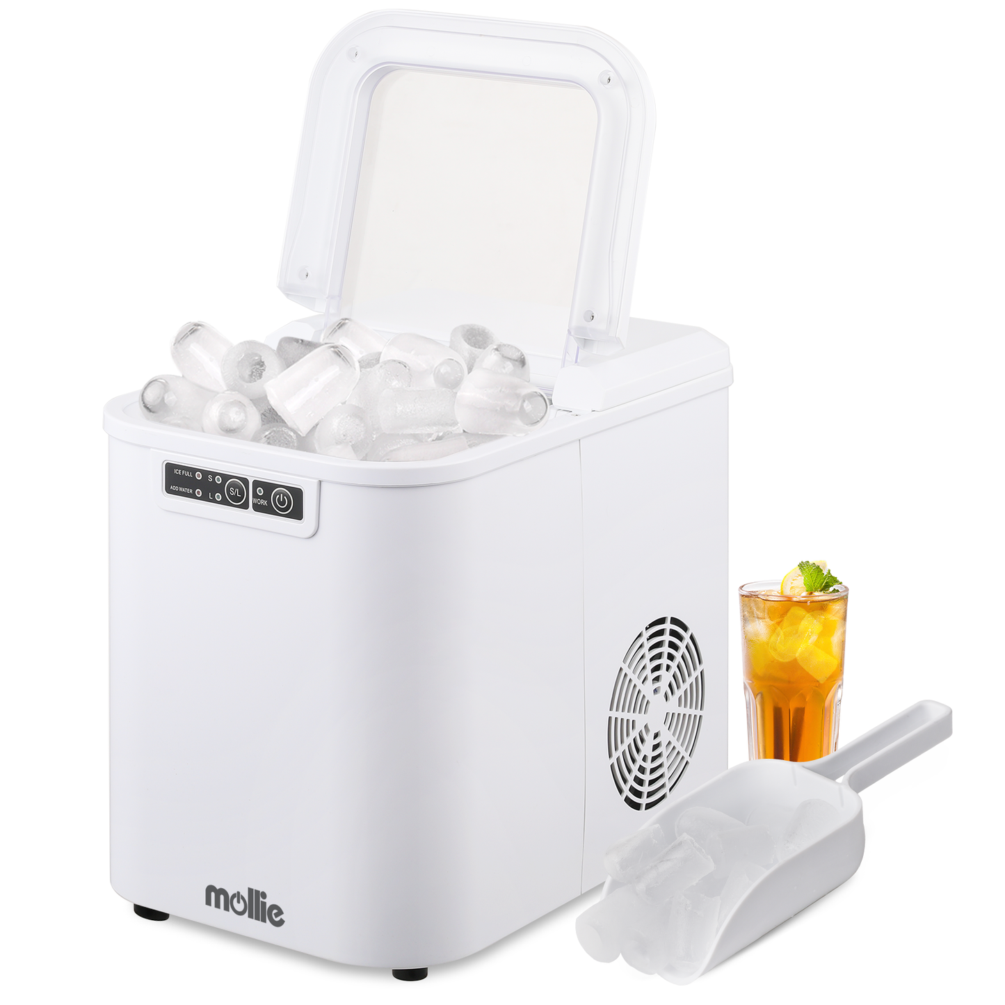 Ice Maker Machine - 2.2L Storage Tank - Bullet Shape - 22lbs/ 24hrs - with Scoop