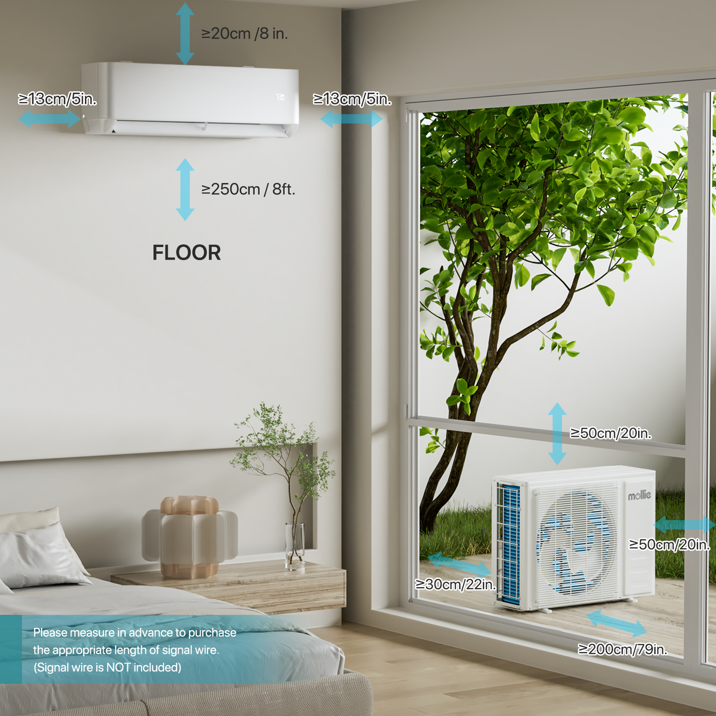 18000 PTU Ductless Mini Split Heat Pump Set