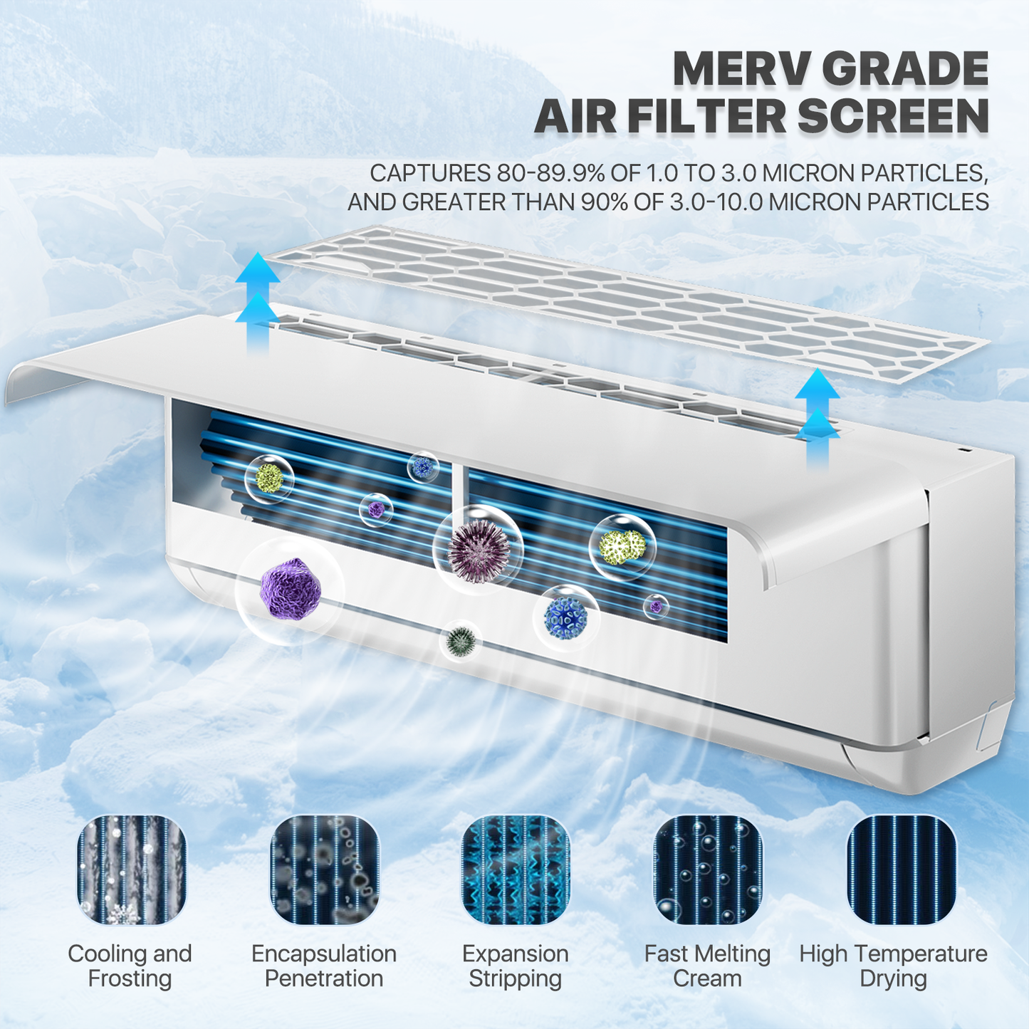 18000 BTU Split Air Conditioner - Cooling & Heating Function- WIFI APP Control - 4-in-1 filter