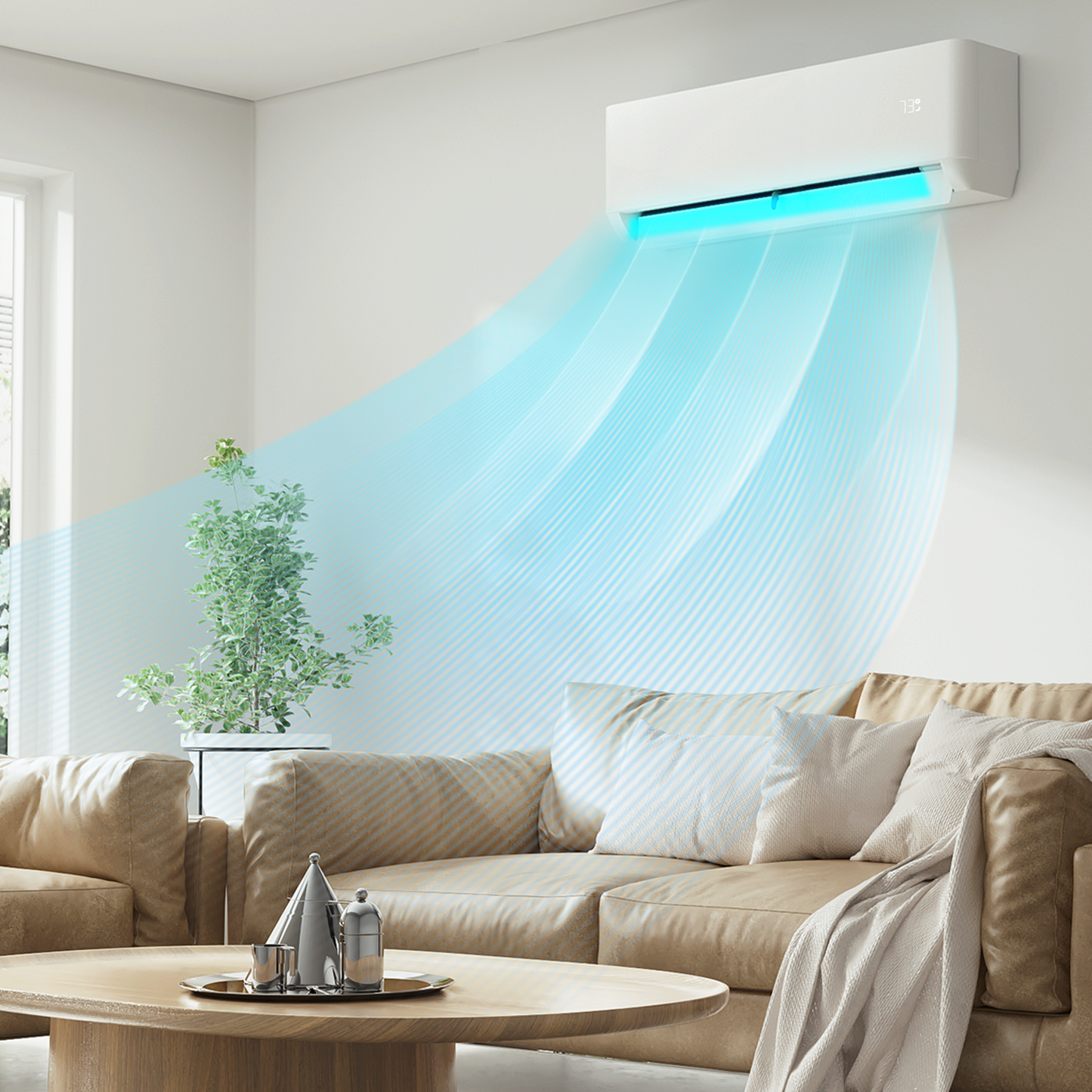 18000 BTU Split Air Conditioner - Cooling & Heating Function- WIFI APP Control - 4-in-1 filter