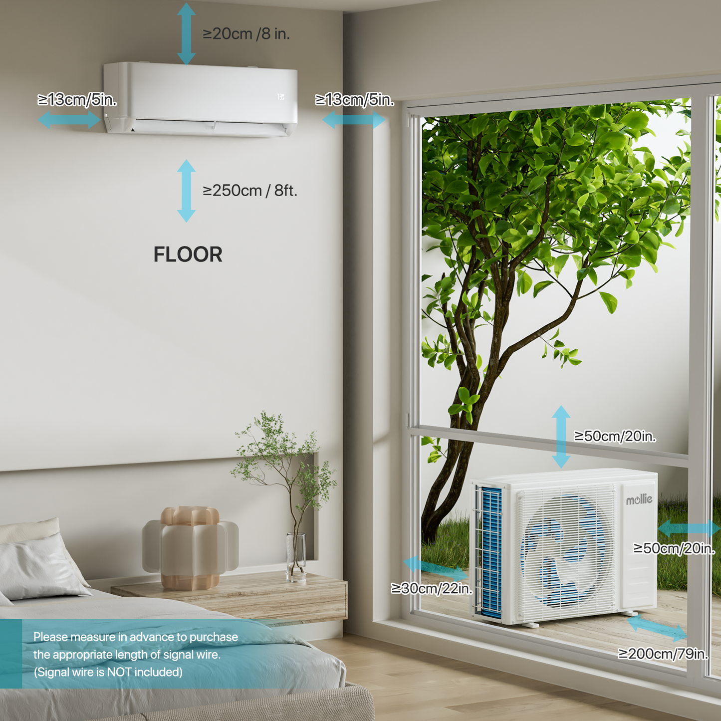 24000 PTU Ductless Mini Split Heat Pump Set