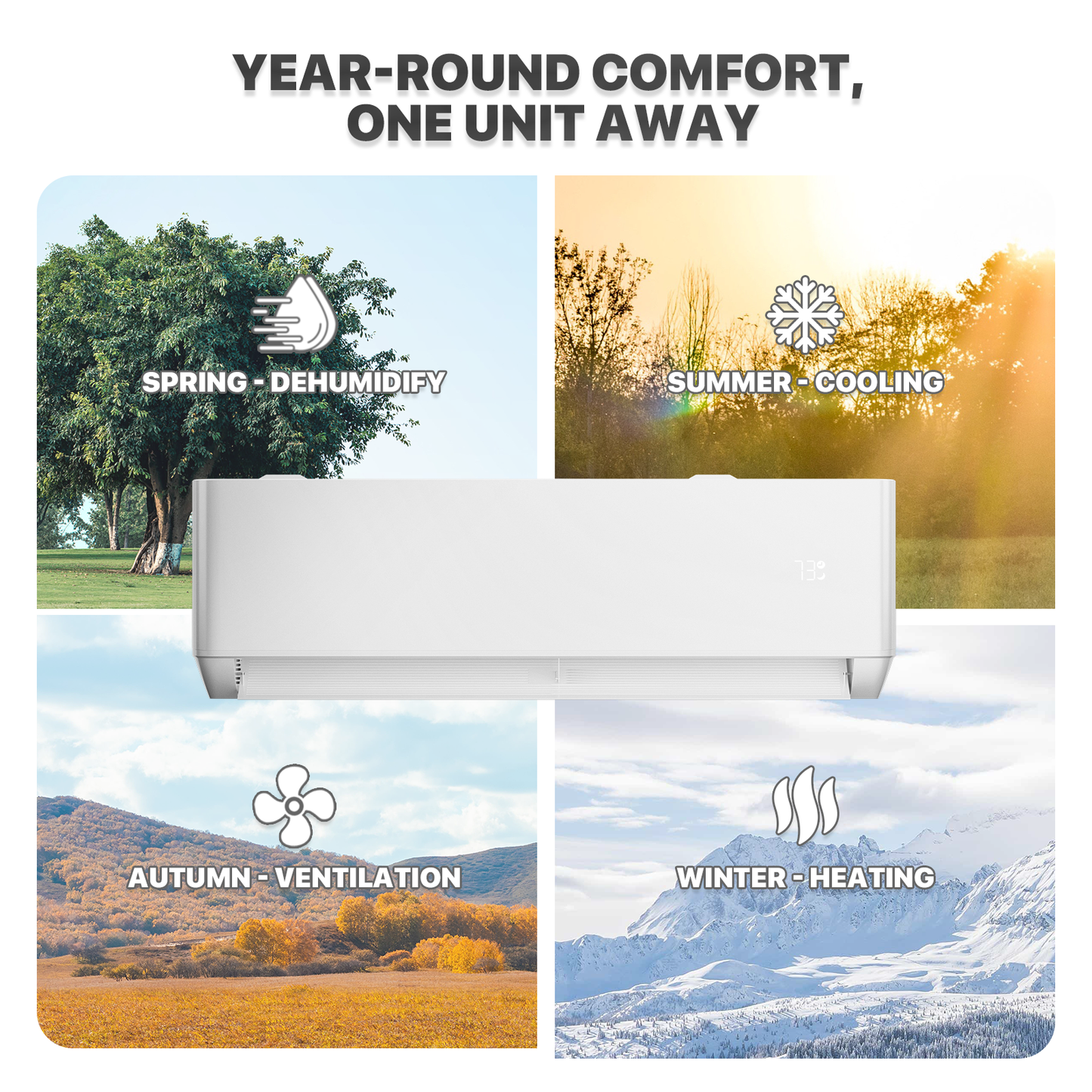 24000 PTU Ductless Mini Split Heat Pump Set