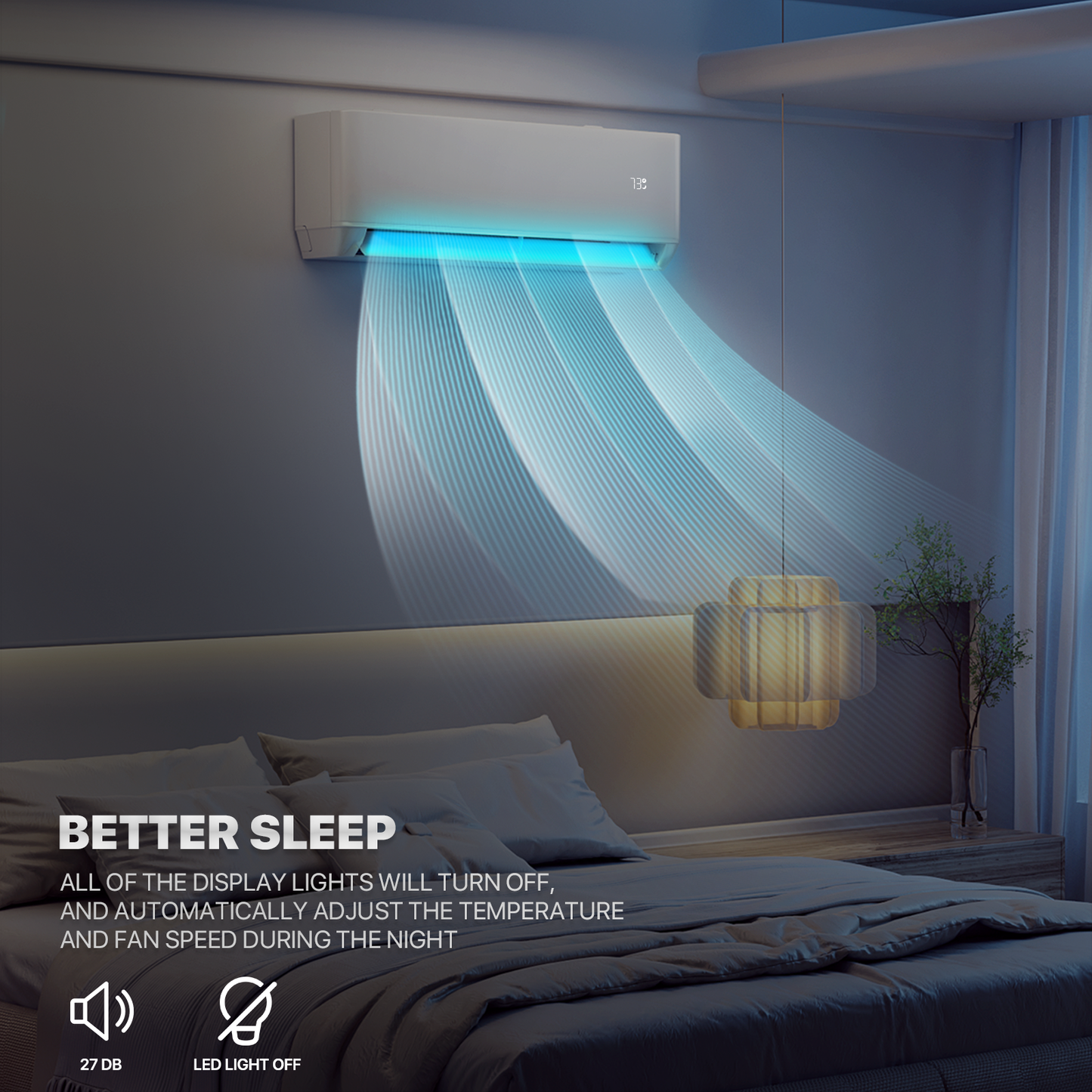 9000 PTU Ductless Mini Split Heat Pump Set