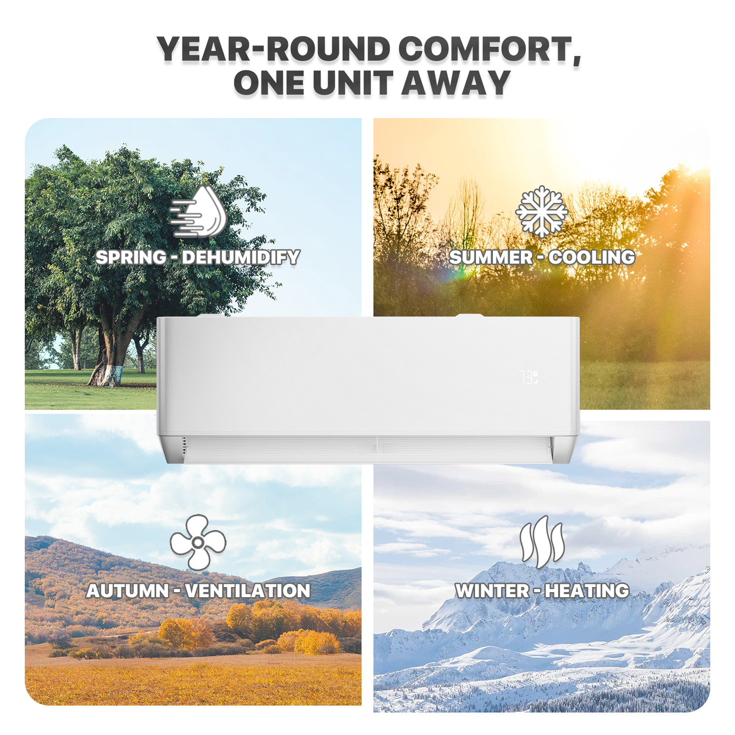 9000 PTU Ductless Mini Split Heat Pump Set