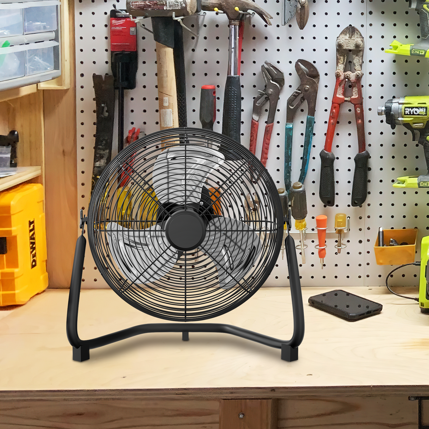 12" Floor Fan - 3 Speeds - Adjustable Tilt
