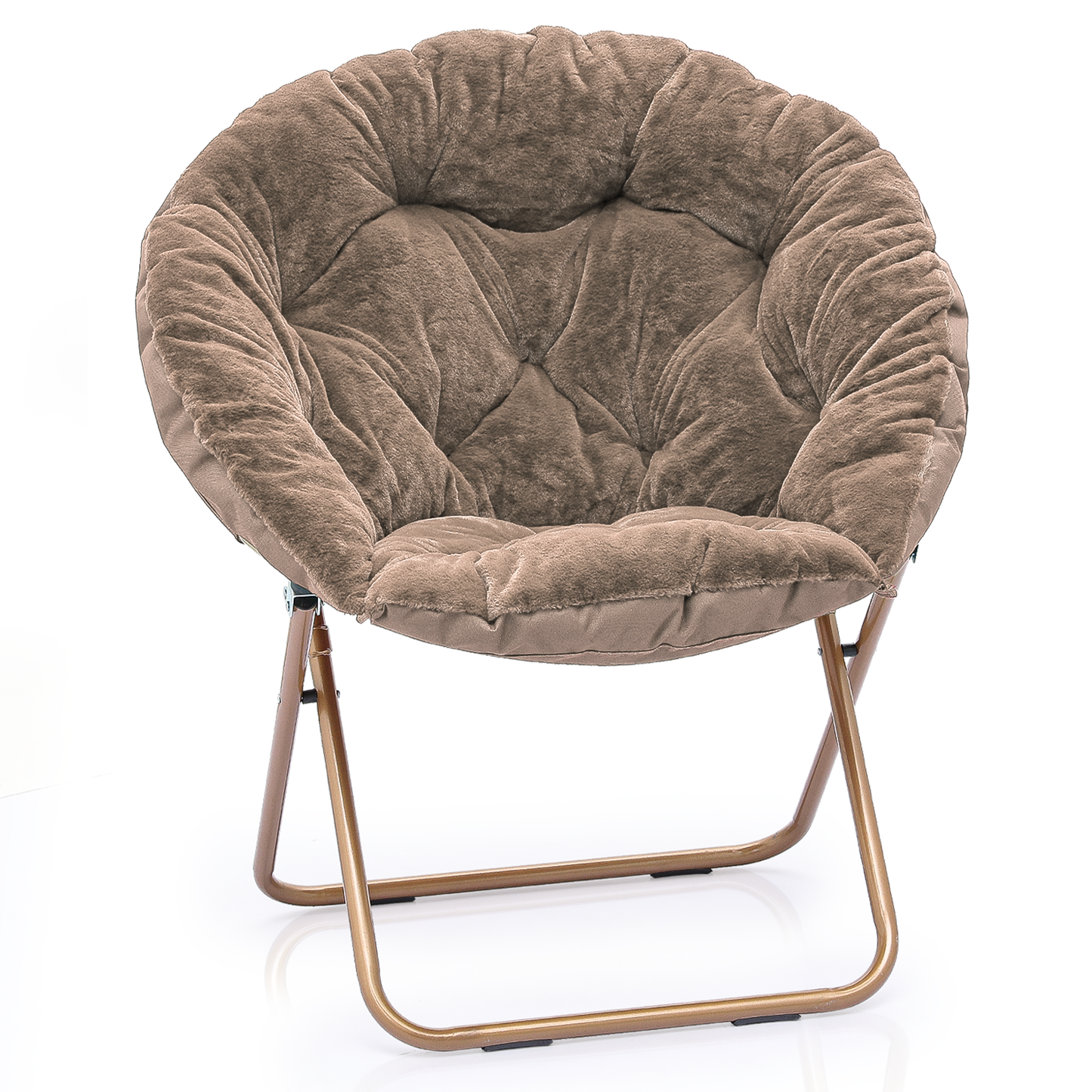 Cozy Chair - Round - Faux Fur - Gold Frame