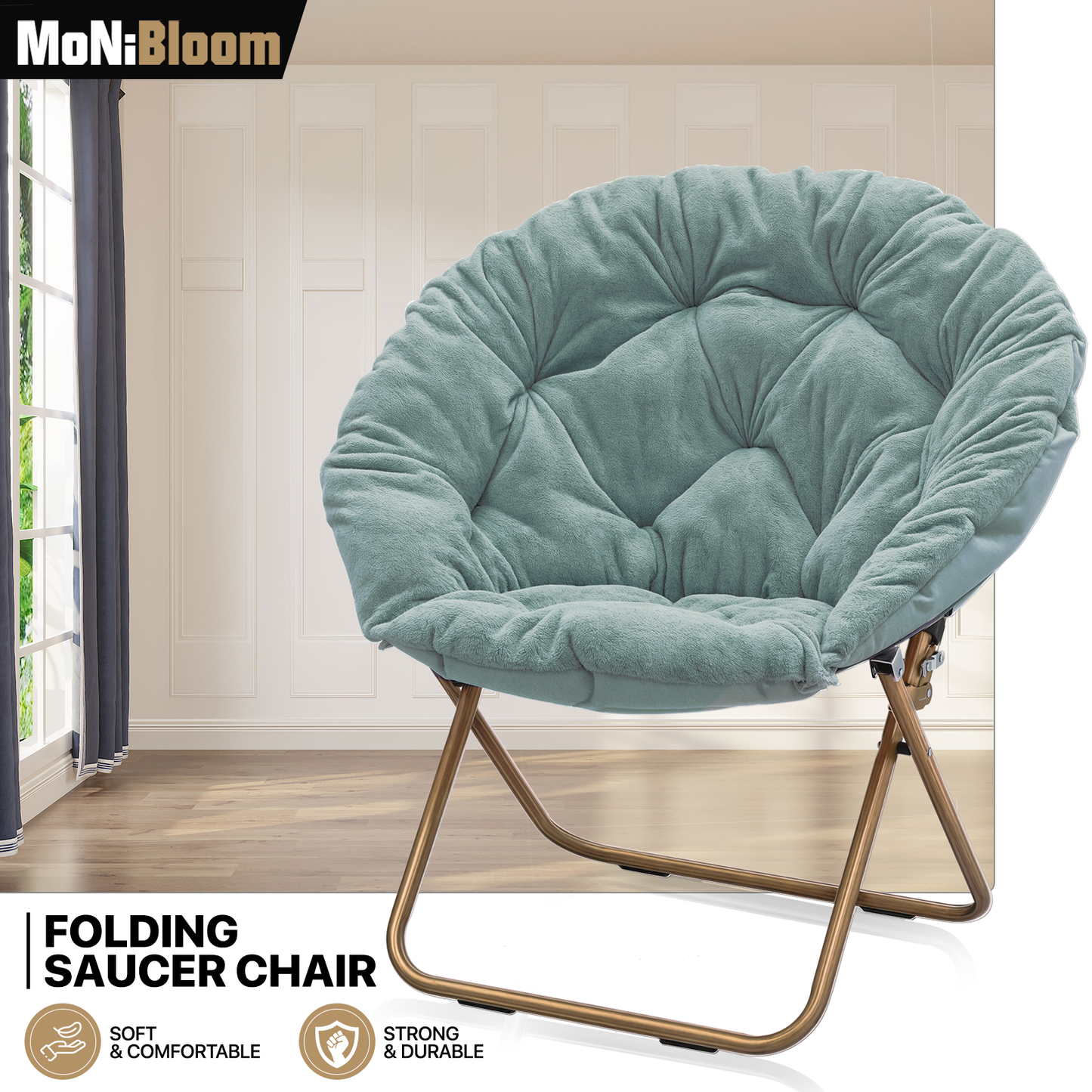 Cozy Chair - Round - Faux Fur - Gold Frame