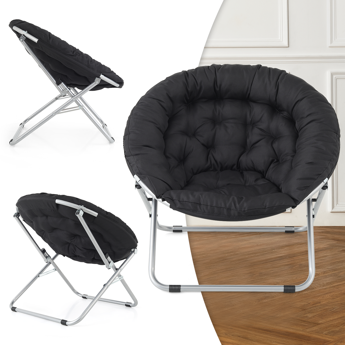 Cozy Chair w/Soft cushion 300 lbs Capacity - Saucer - 600D Oxford