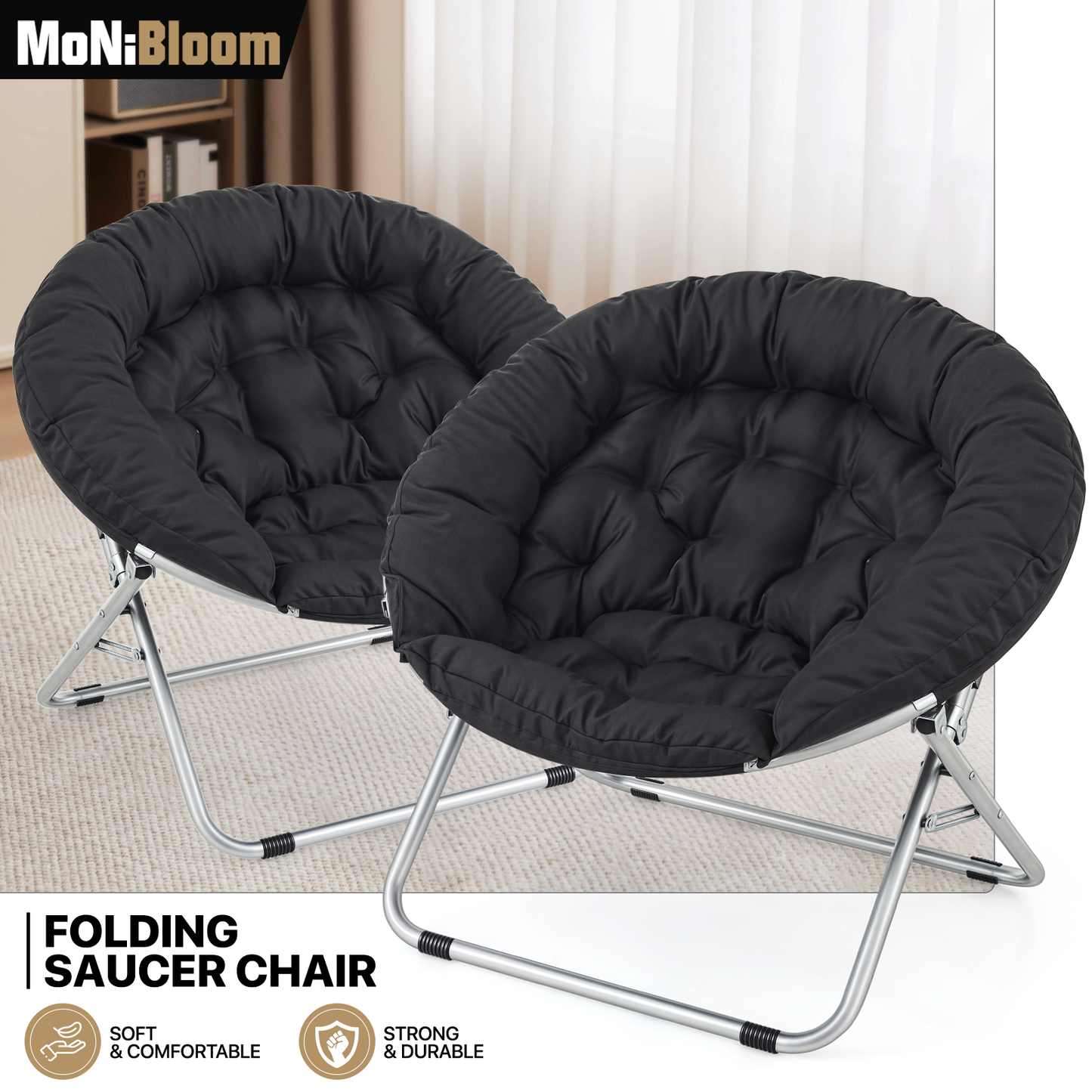 Cozy Chair w/Soft cushion 300 lbs Capacity - Saucer - 600D Oxford