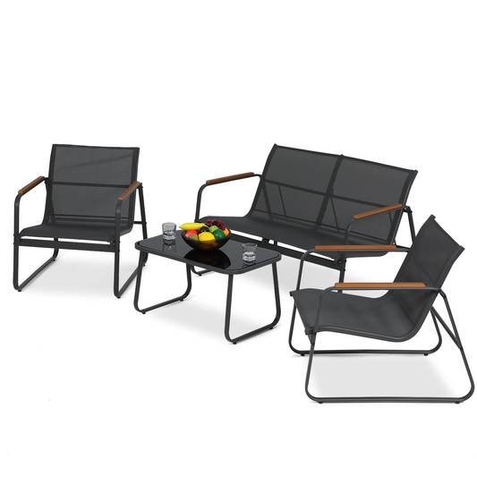 Teslin Cloth Patio Set - 3Chair,1 Table