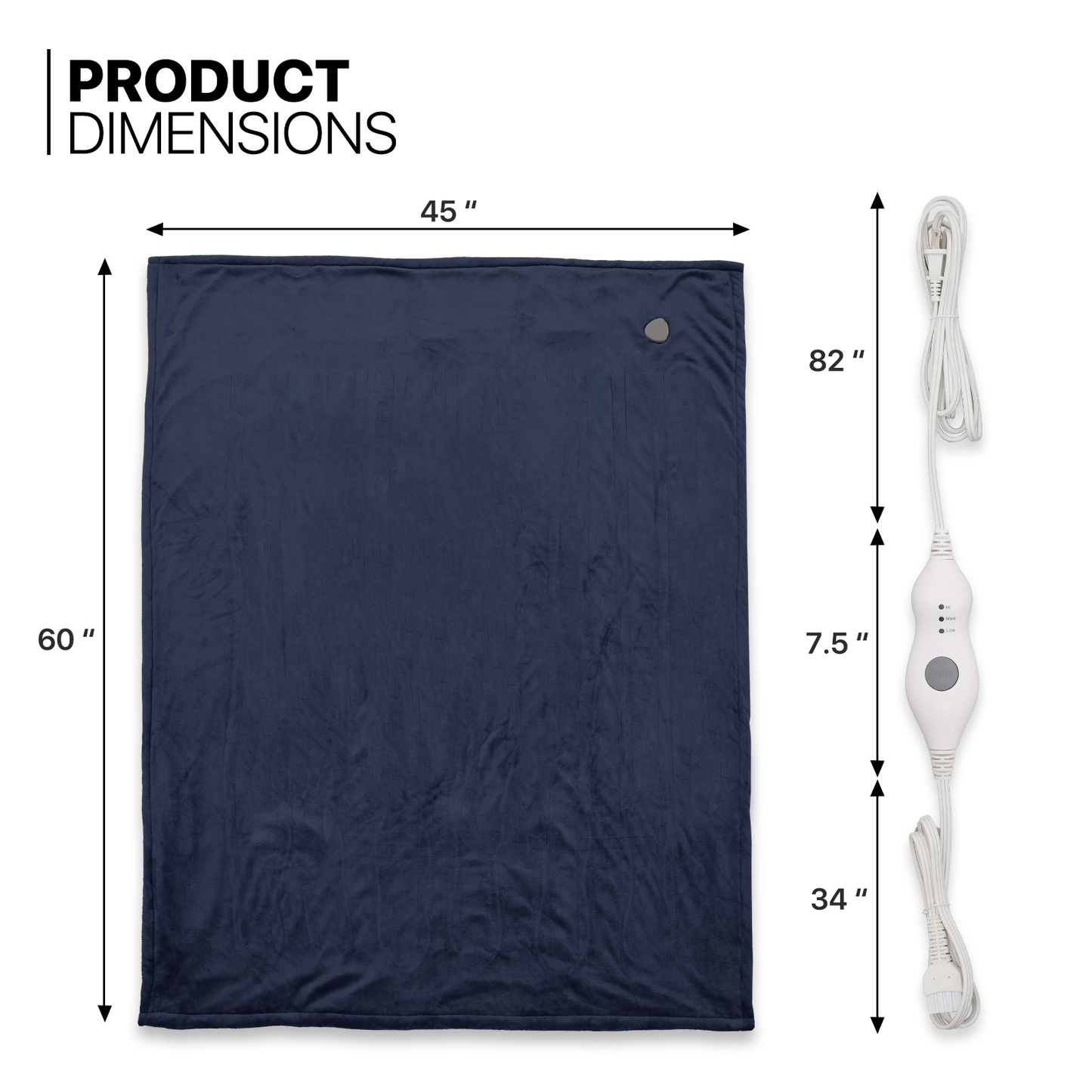 Heated Electric Blanket Throw - 60"x45" Cozy Flannel - 4 Hour Timer 3 Heating Levels