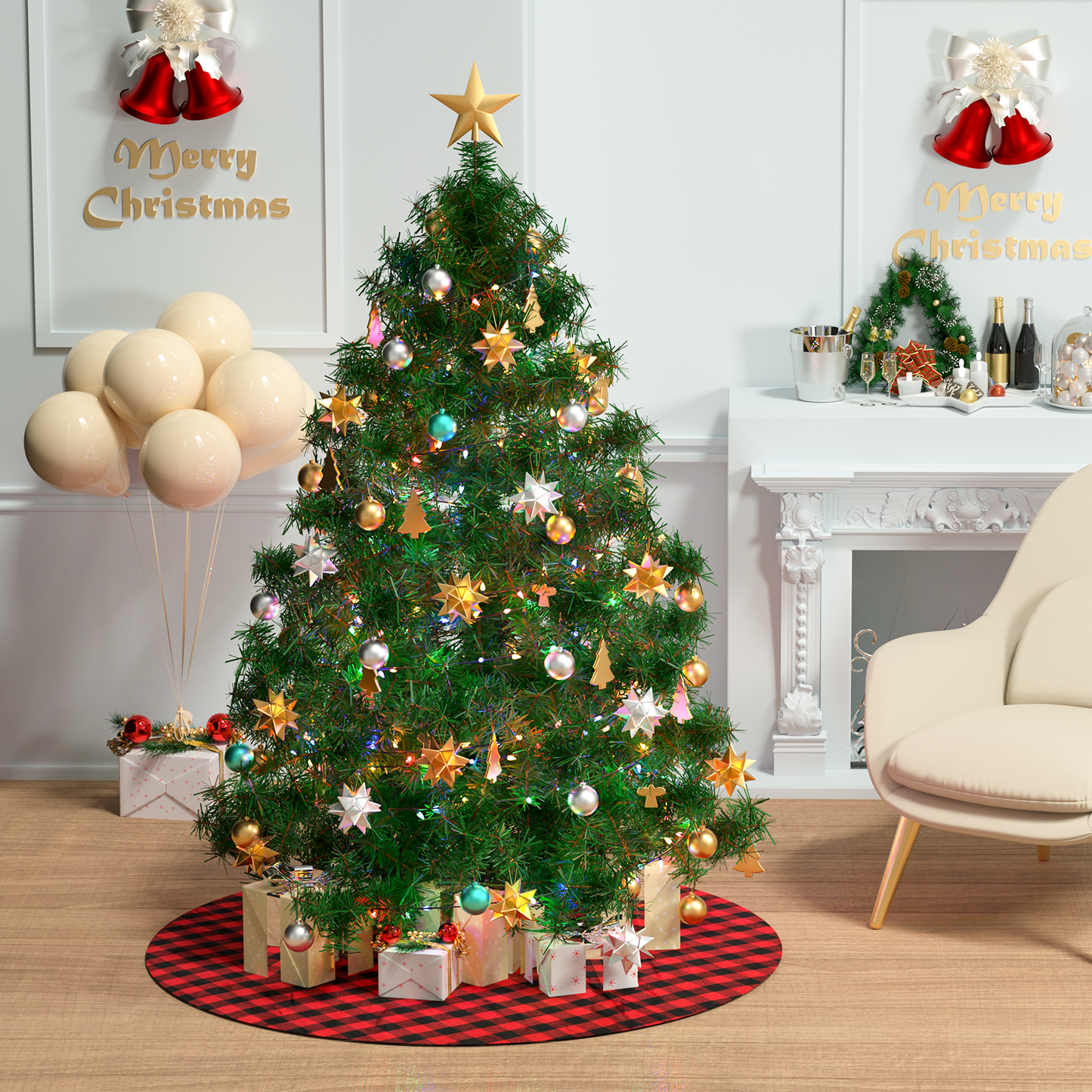 Cotton Plaid Tree Skirt