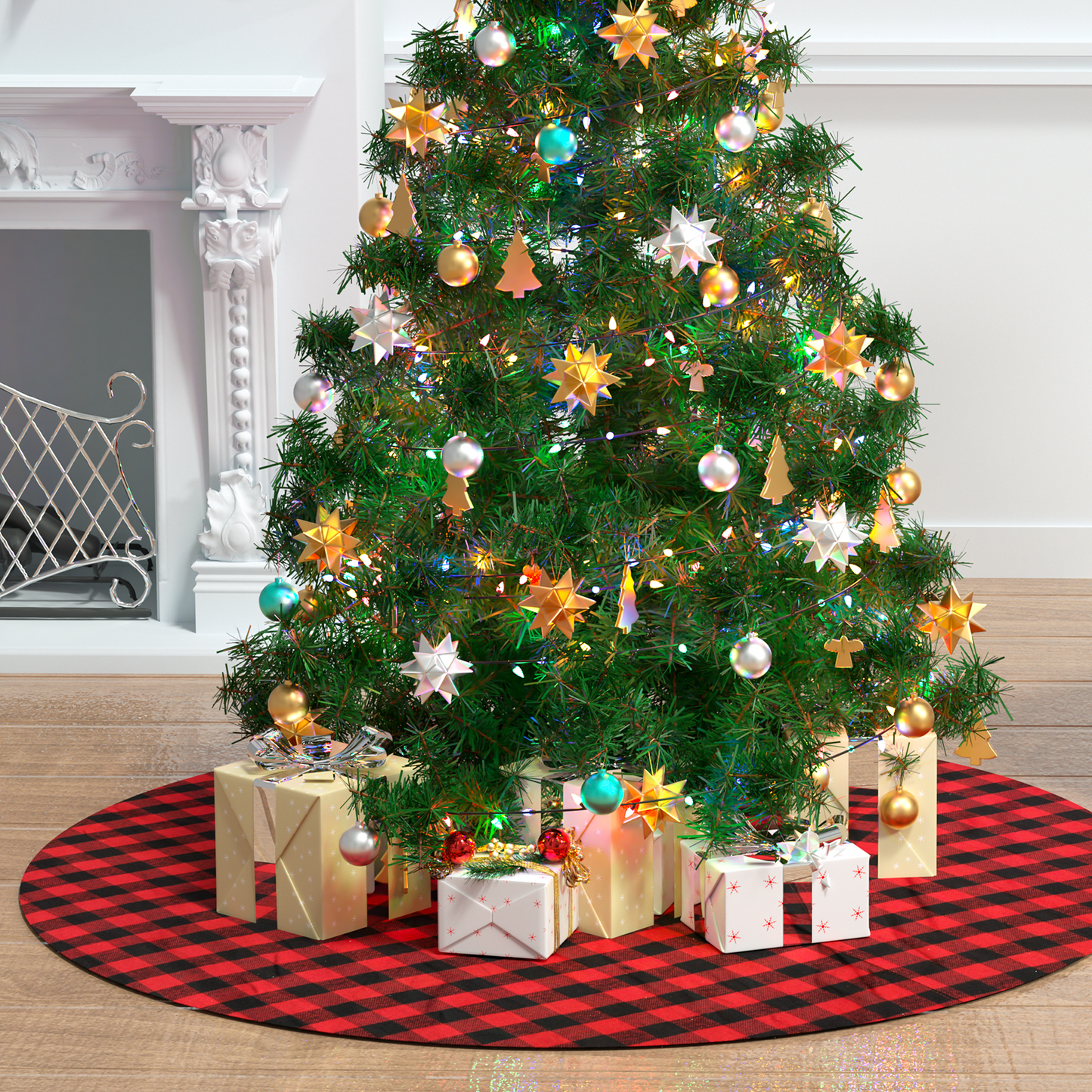 Cotton Plaid Tree Skirt