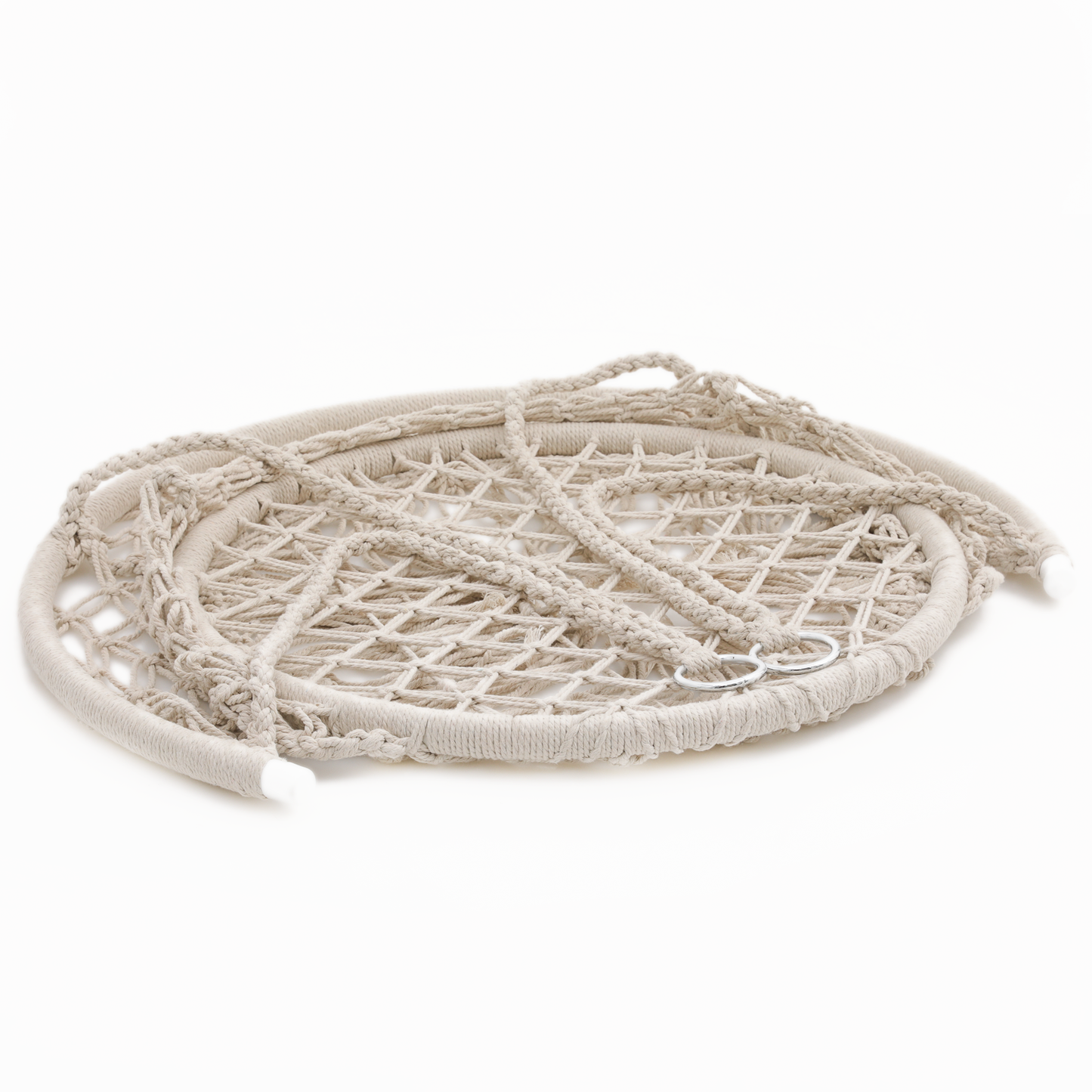Round Macrame Hammock Hanging Chair - Cotton Cushion Seat