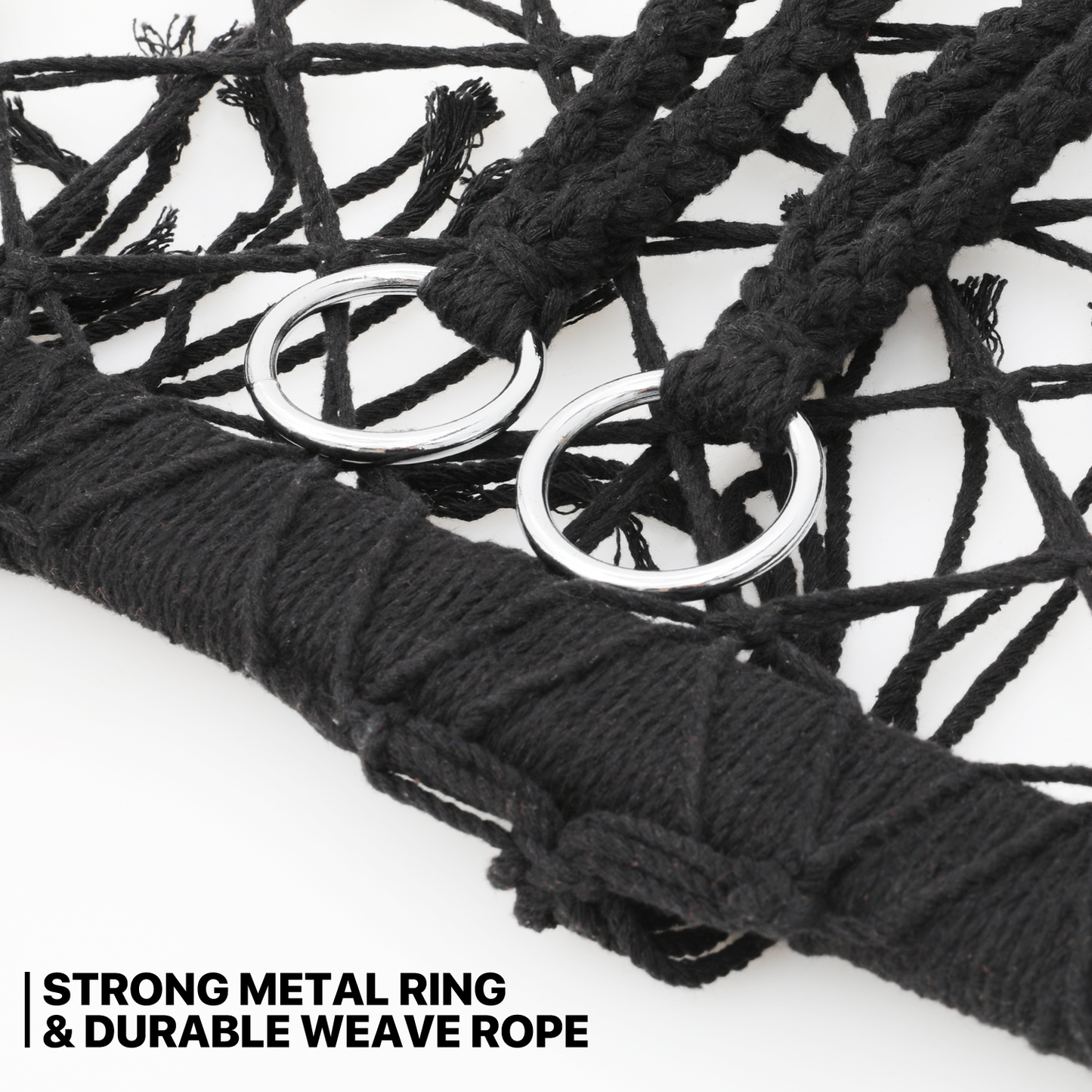 LoveSeat Hammock Chair - Macrame Hanging Rope Swing - 700 lbs - with Tassels