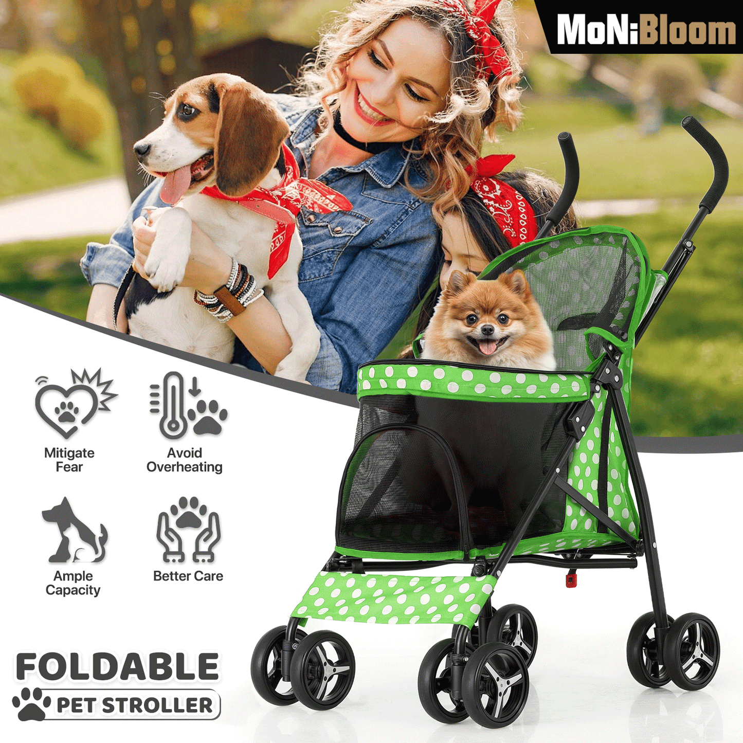 4 Wheels Pet Stroller - 26*18*37.5 inch