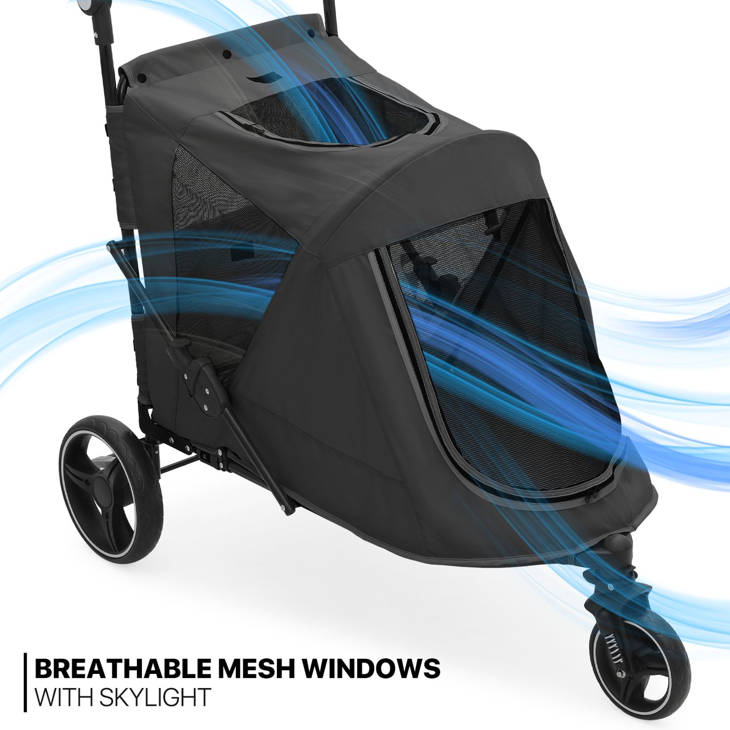 3 Wheels Pet Stroller - 41*23*39.5 inch - Angle Adjustable Handlebar