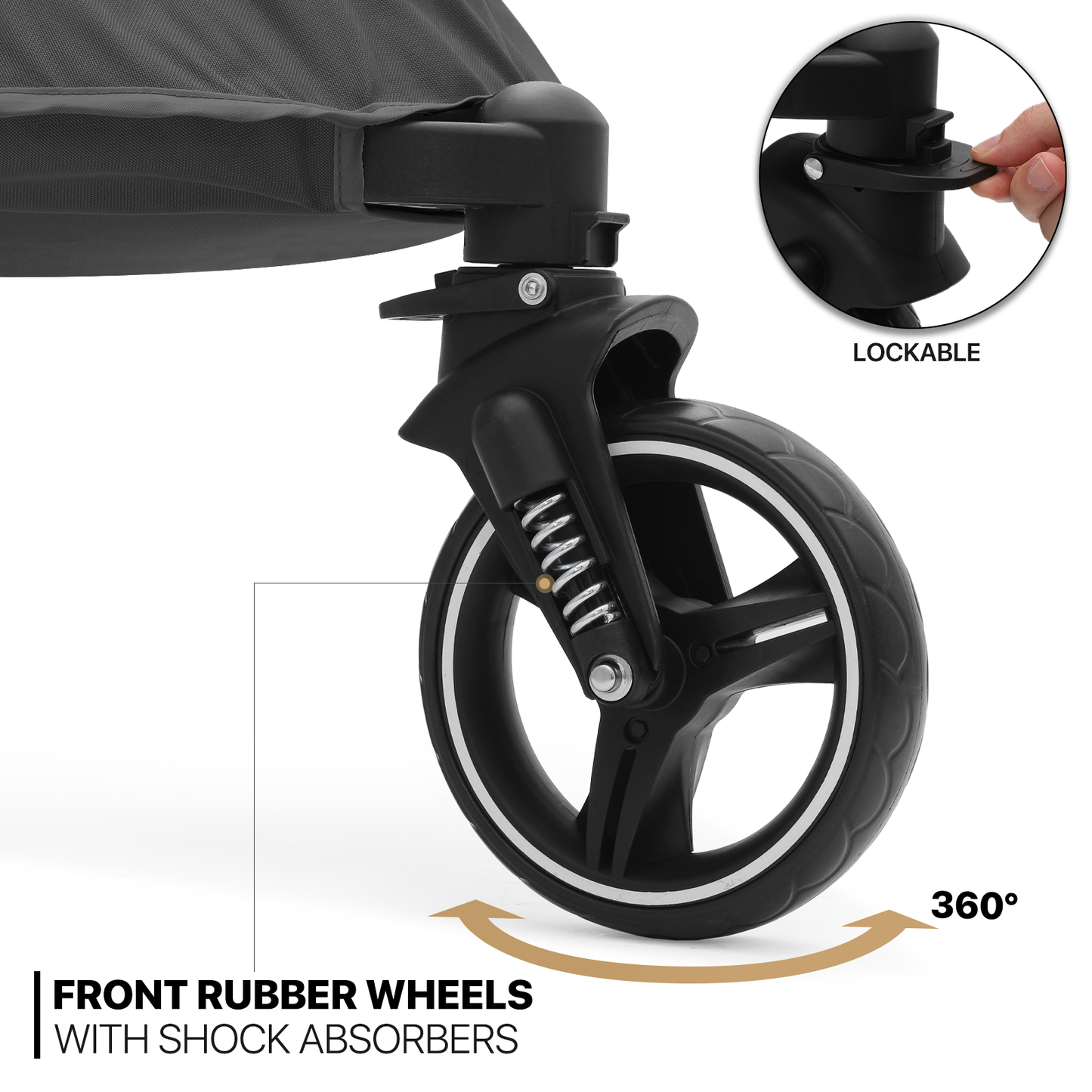 3 Wheels Pet Stroller - 41*23*39.5 inch - Angle Adjustable Handlebar